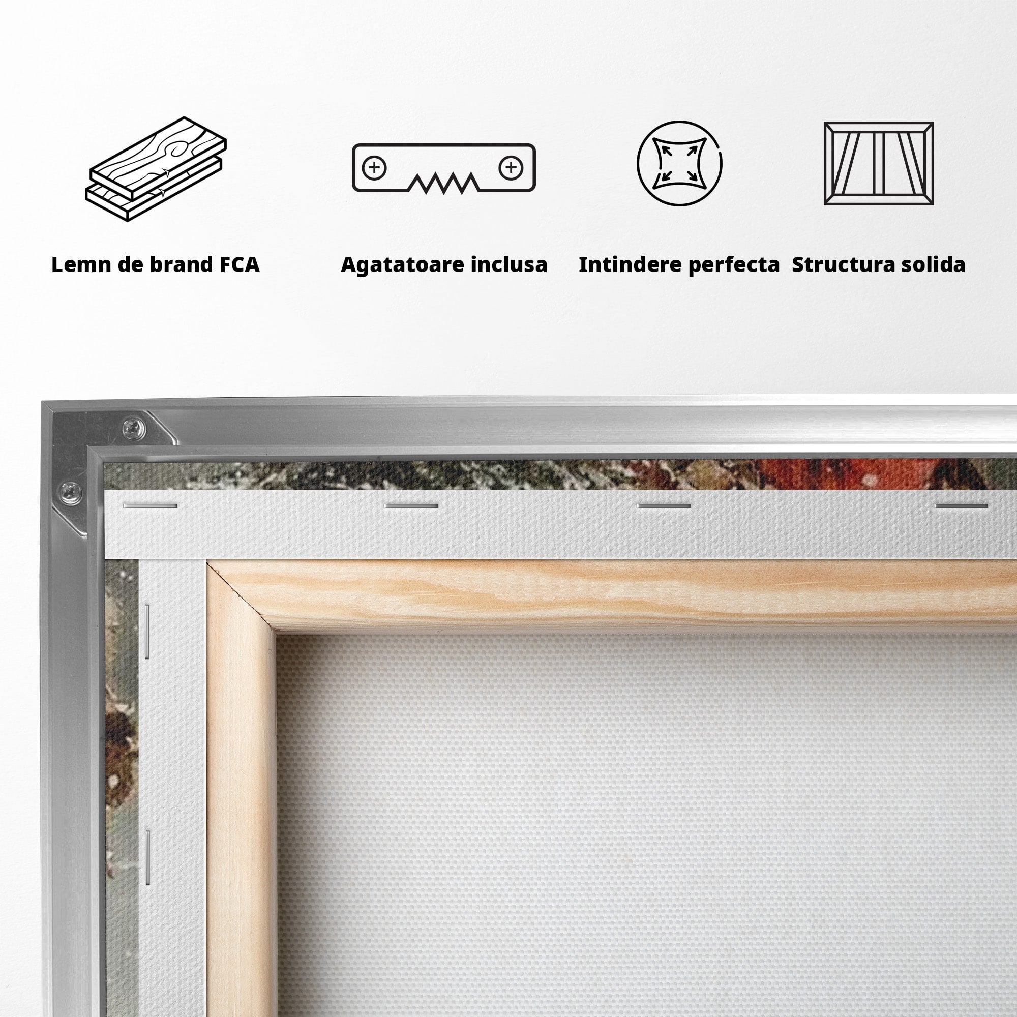 Tablou Canvas Premium LuxCanva® PI1087, Bradul lui Mos Craciun, Iarna, Cos, Desaga, Cadouri, Living, Sarbatori, Culori Vibrante