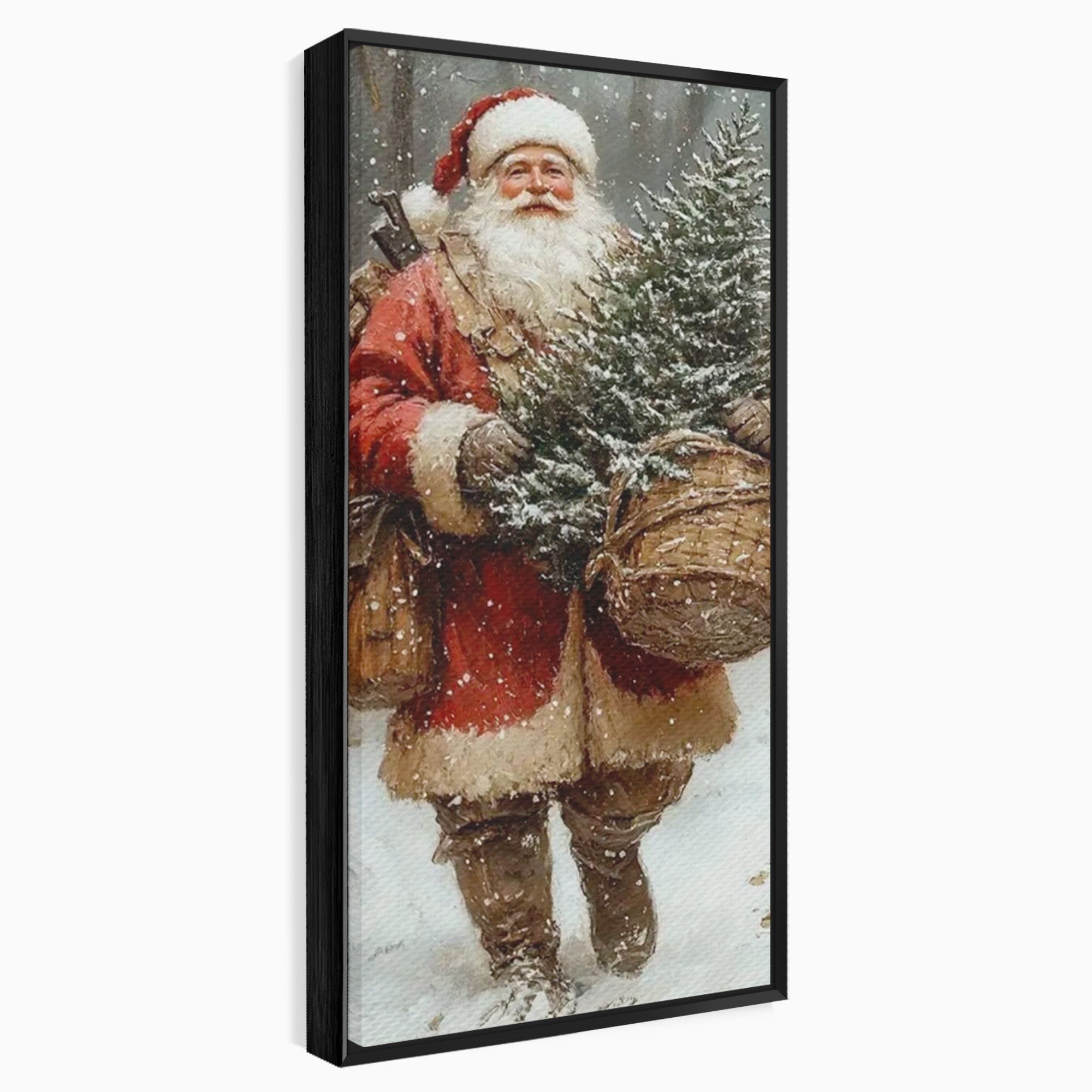 Tablou Canvas Premium LuxCanva® PI1087, Bradul lui Mos Craciun, Iarna, Cos, Desaga, Cadouri, Living, Sarbatori, Culori Vibrante