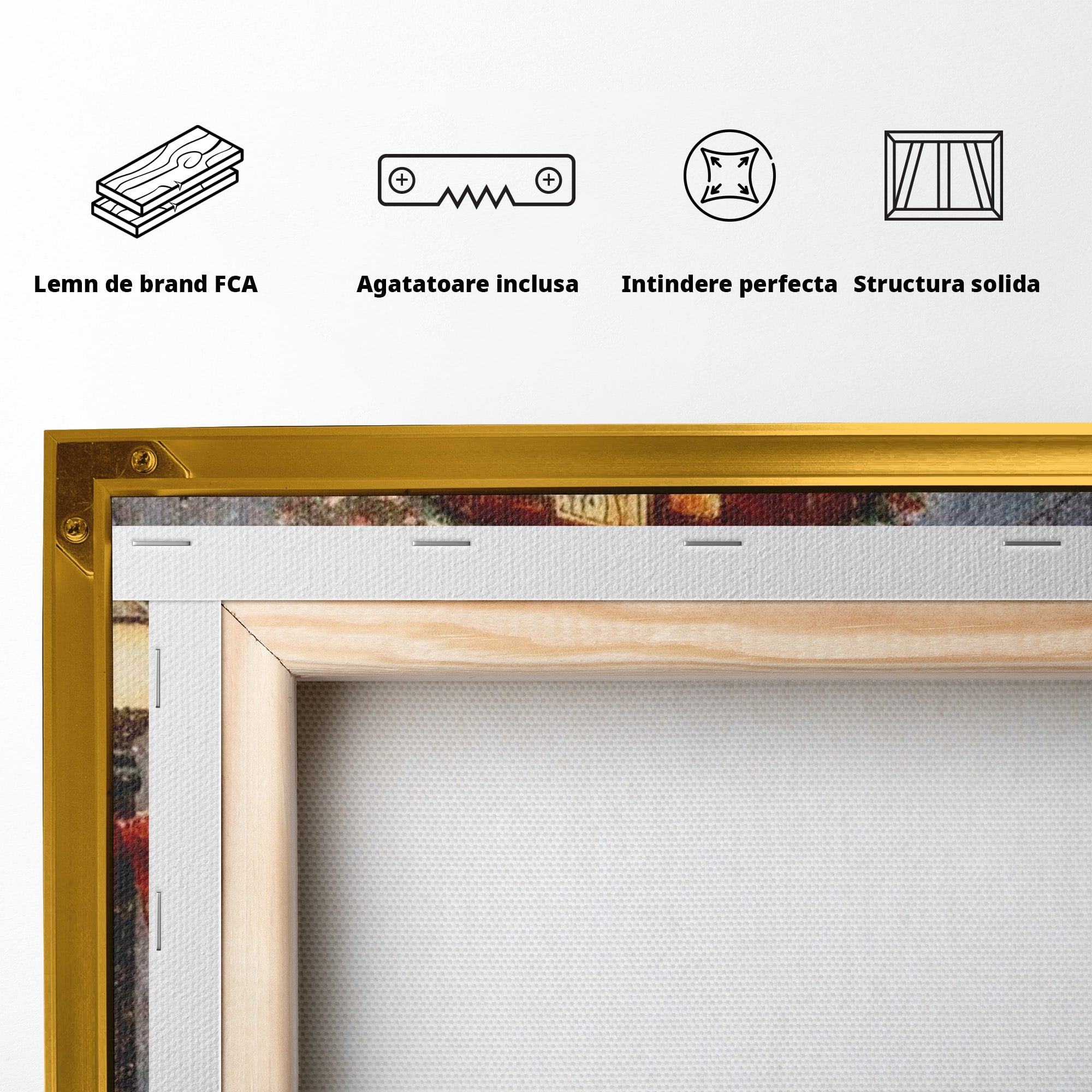 Tablou Canvas Premium LuxCanva® PI1088, Tramvaiul De Craciun, Calatorie, Craciun, Iarna, Decoratiuni, Living, Culori Vibrante