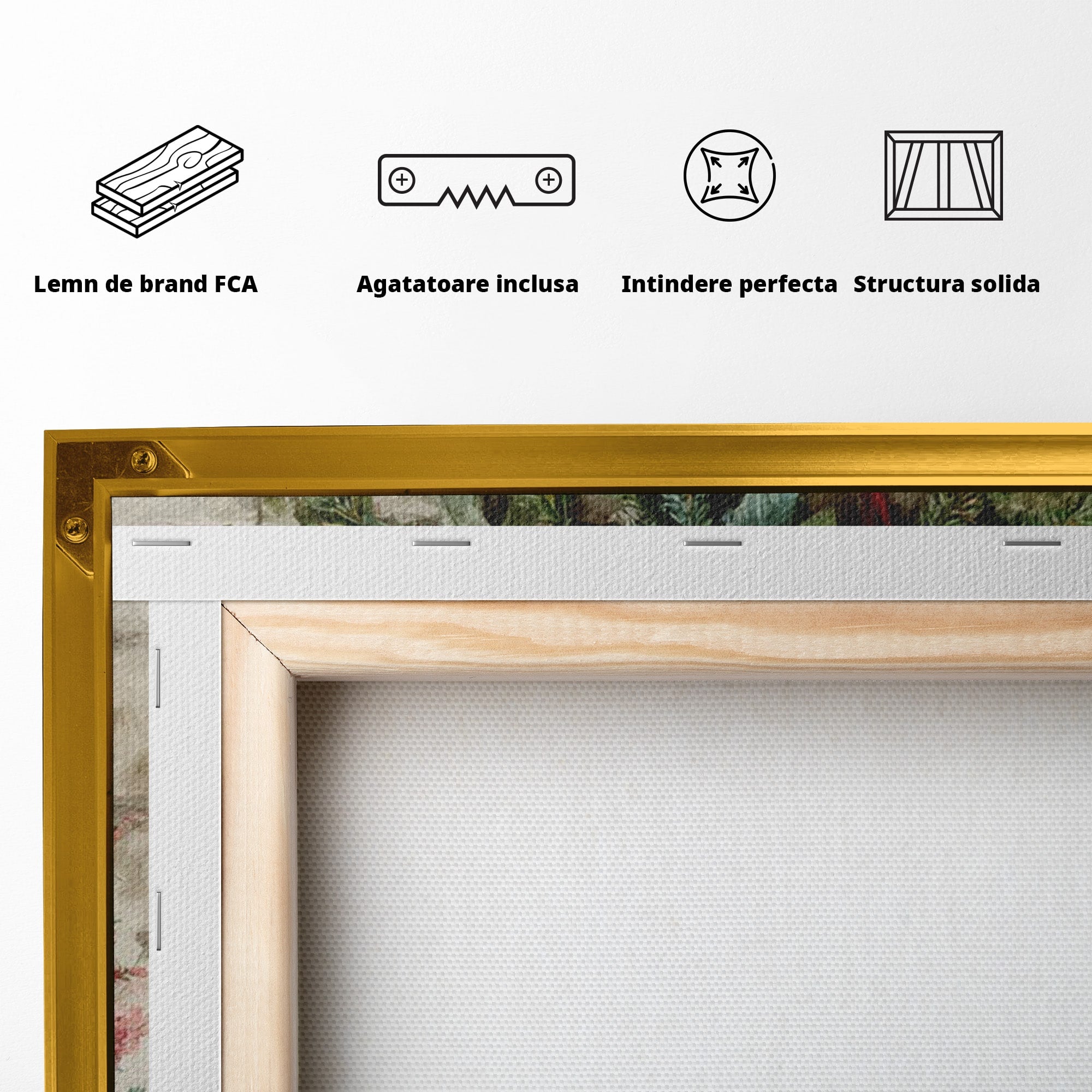 Tablou Canvas Premium LuxCanva® PI1089, Ciorap De Craciun, Cadouri, Decor, Festiv, Copii, Flori, Living, Iarna, Sarbatoare, Culori Vibrante