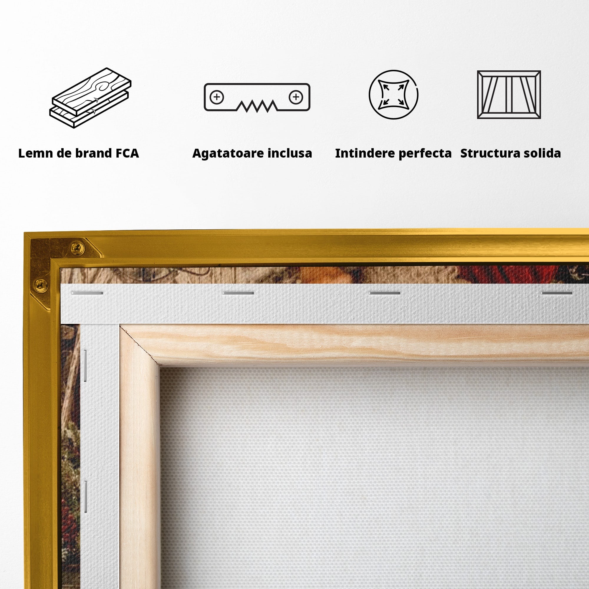Tablou Canvas Premium LuxCanva® PI1091, Craciunul Acasa, Craciunita, Mos Craciun, Sarbatori, Decor, Living, Culori Vibrante
