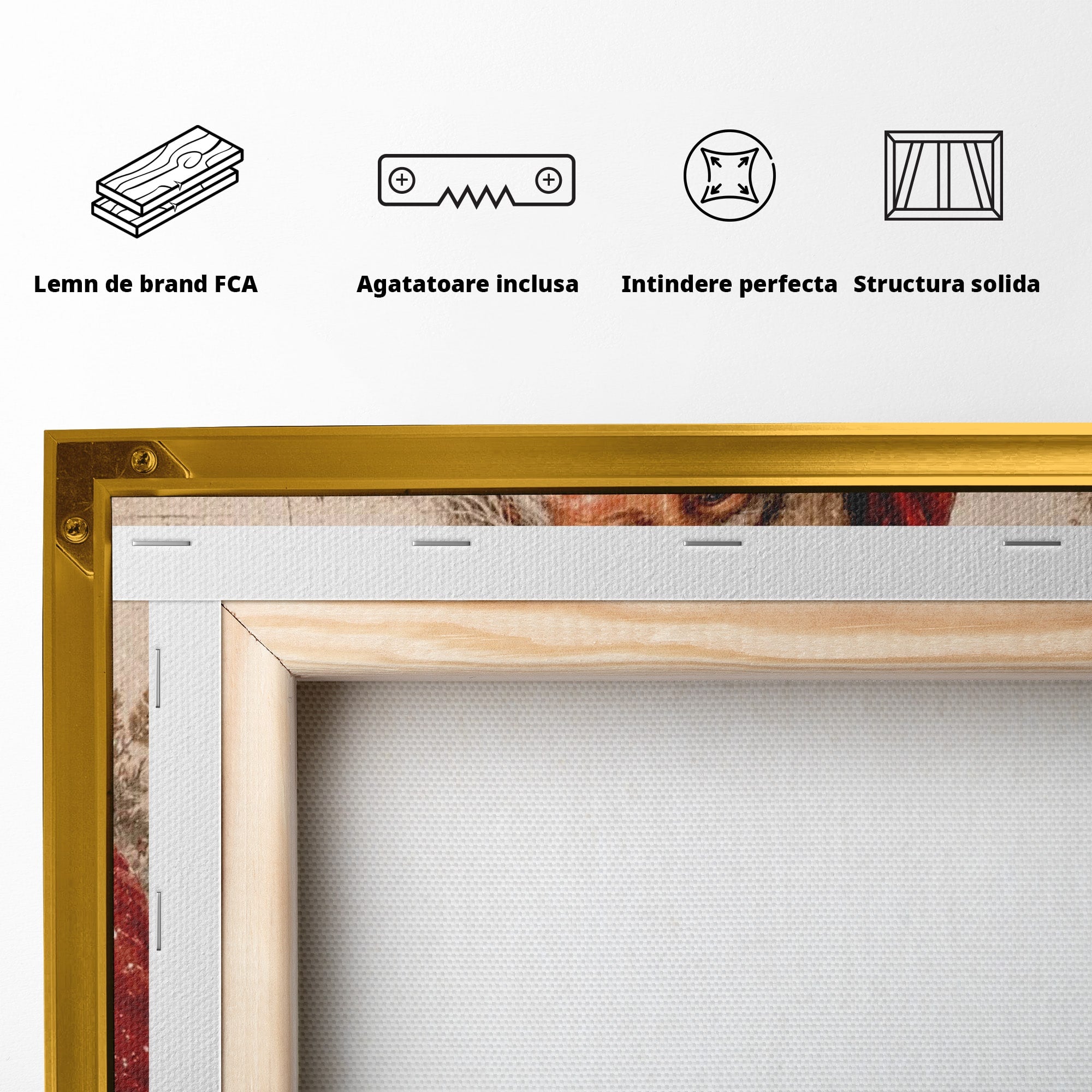 Tablou Canvas Premium LuxCanva® PI1093, Mos Craciun Cu Felinar, Barba, Alb, Iarna, Sarbatori, Traditie, Living, Culori Vibrante