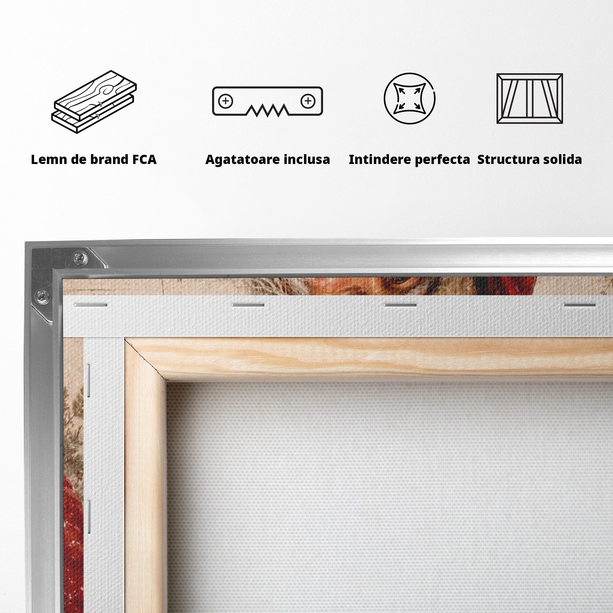 Tablou Canvas Premium LuxCanva® PI1093, Mos Craciun Cu Felinar, Barba, Alb, Iarna, Sarbatori, Traditie, Living, Culori Vibrante