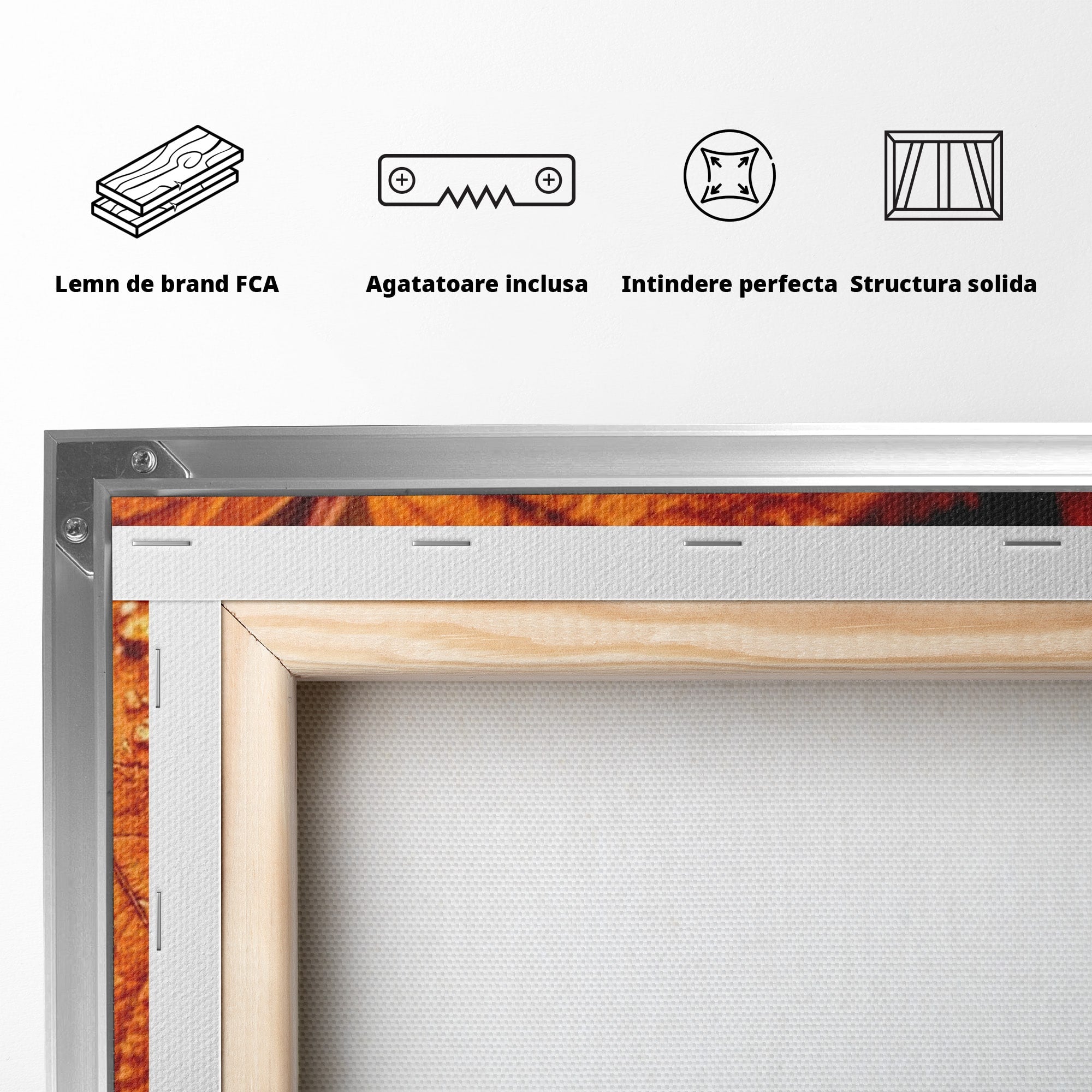 Tablou Canvas Premium LuxCanva® PI1094, Frunza De Toamna,Picatura, Roua, Lumina, Decor, Living, Culori Vibrante