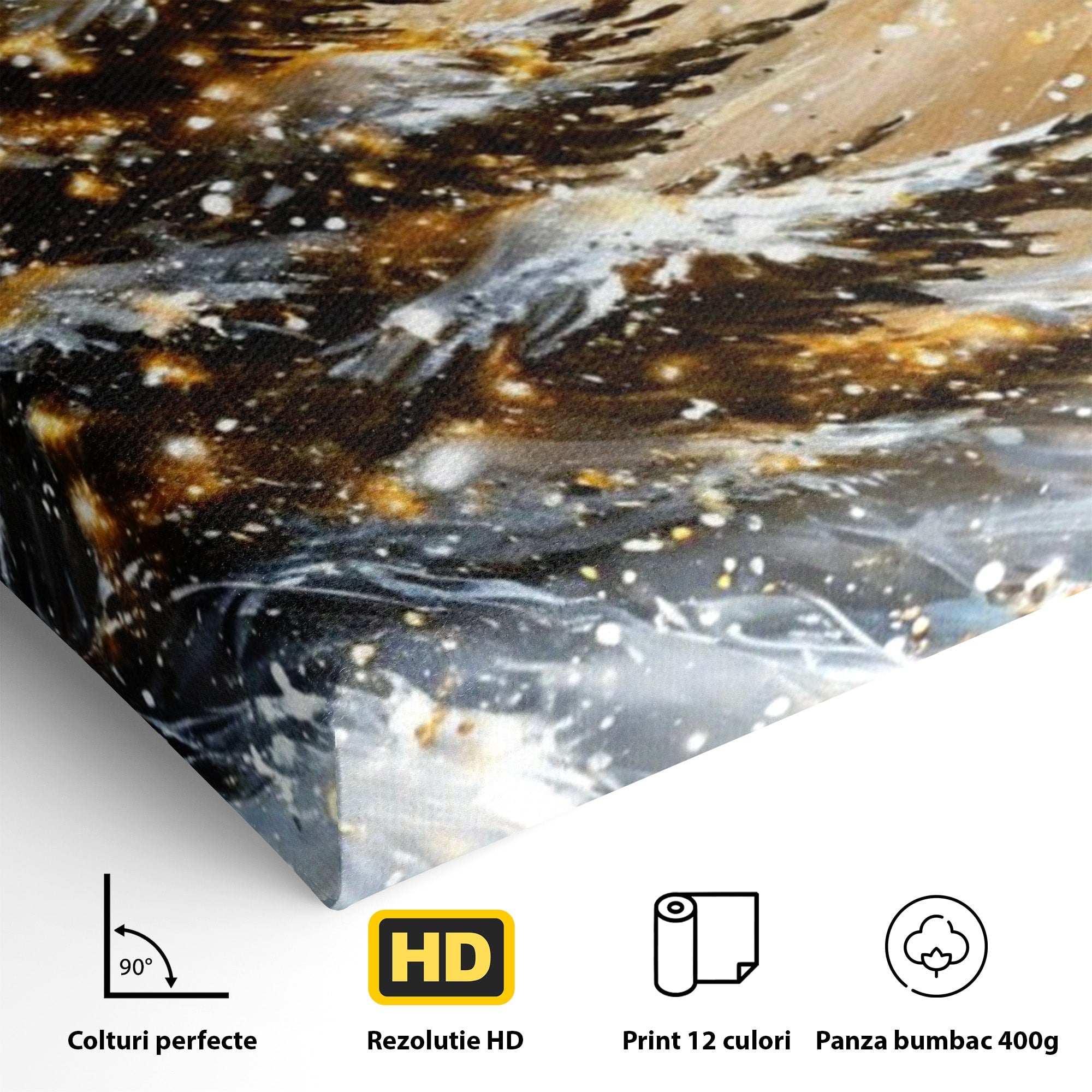 Tablou Canvas Premium LuxCanva® PI1098, Spirale De Iarna, Brad, Copac, Peisaj, Zapada, Living, Culori Vibrante