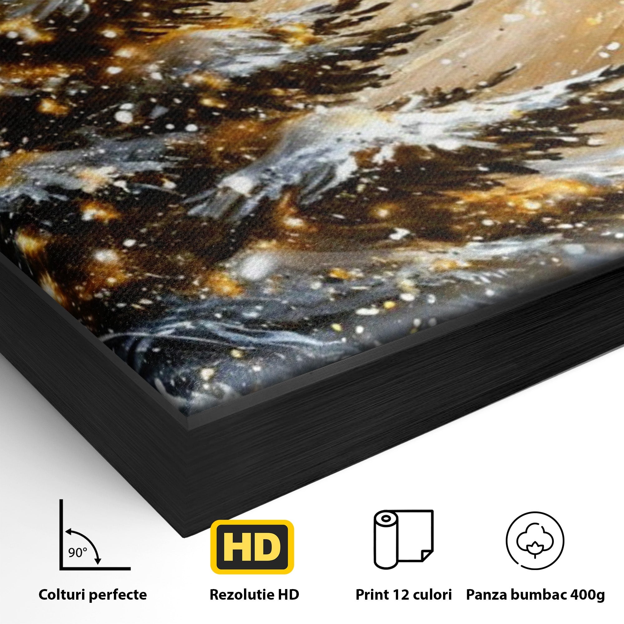 Tablou Canvas Premium LuxCanva® PI1098, Spirale De Iarna, Brad, Copac, Peisaj, Zapada, Living, Culori Vibrante