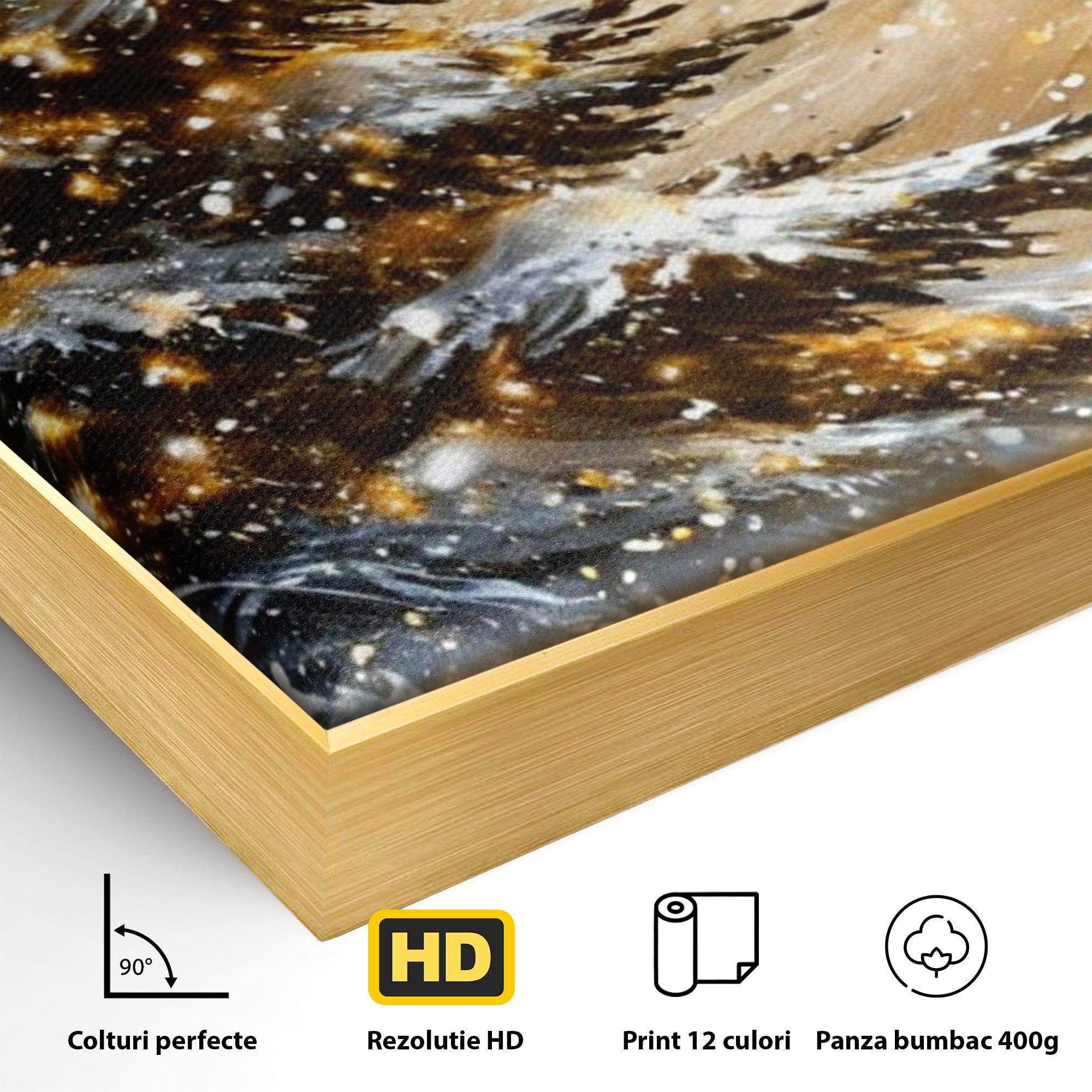 Tablou Canvas Premium LuxCanva® PI1098, Spirale De Iarna, Brad, Copac, Peisaj, Zapada, Living, Culori Vibrante