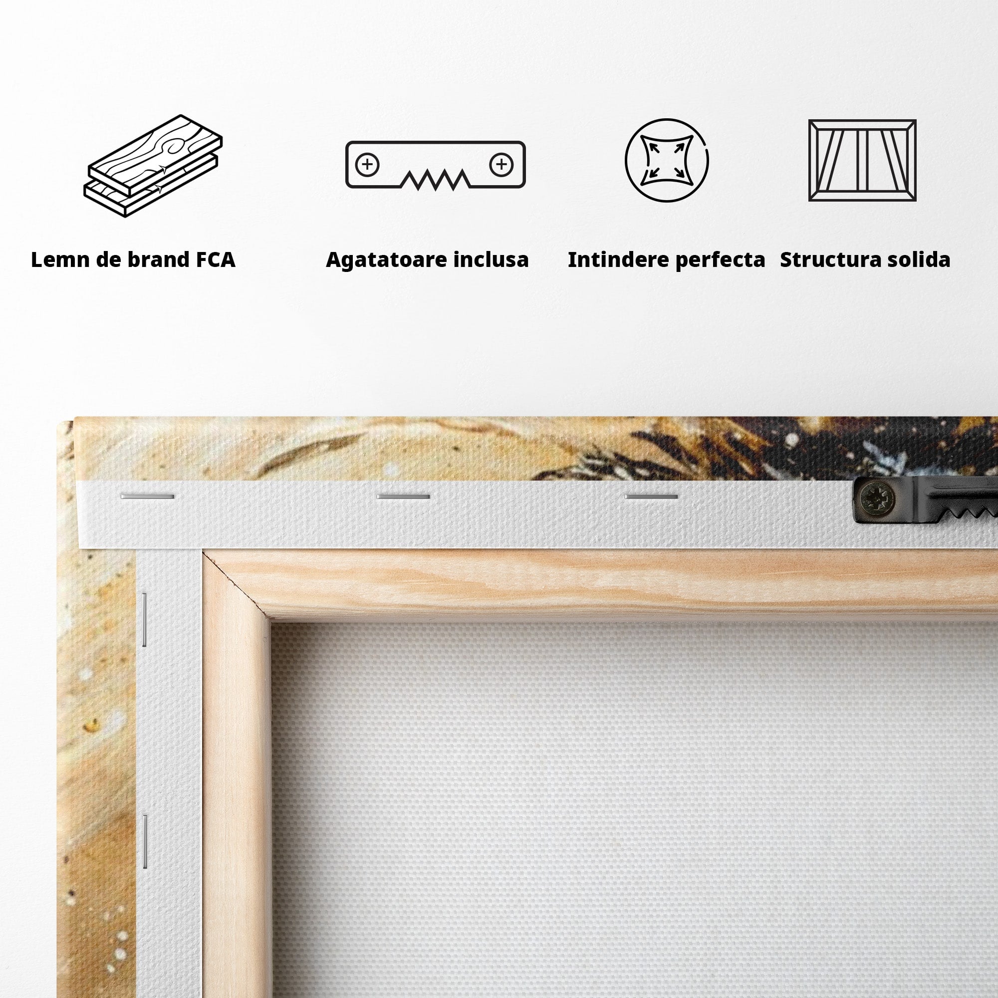 Tablou Canvas Premium LuxCanva® PI1098, Spirale De Iarna, Brad, Copac, Peisaj, Zapada, Living, Culori Vibrante