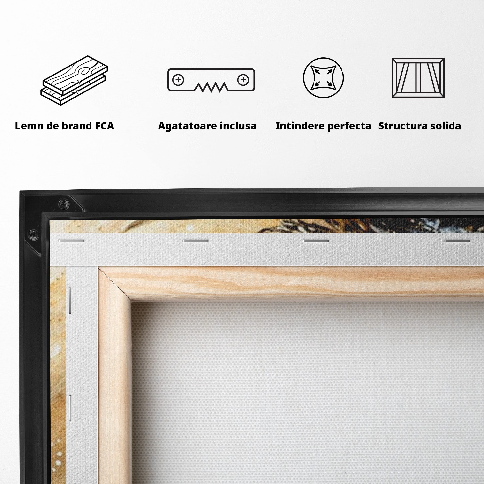 Tablou Canvas Premium LuxCanva® PI1098, Spirale De Iarna, Brad, Copac, Peisaj, Zapada, Living, Culori Vibrante