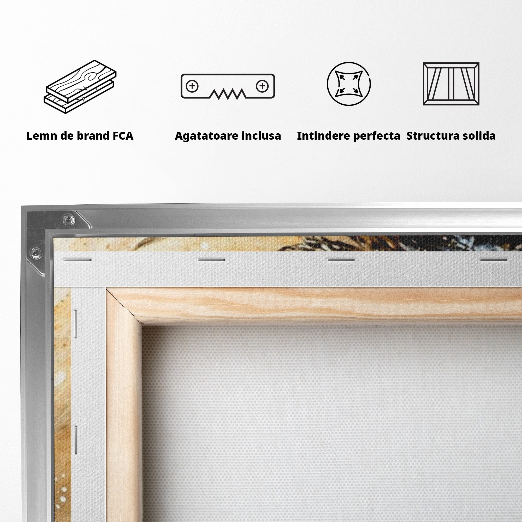Tablou Canvas Premium LuxCanva® PI1098, Spirale De Iarna, Brad, Copac, Peisaj, Zapada, Living, Culori Vibrante