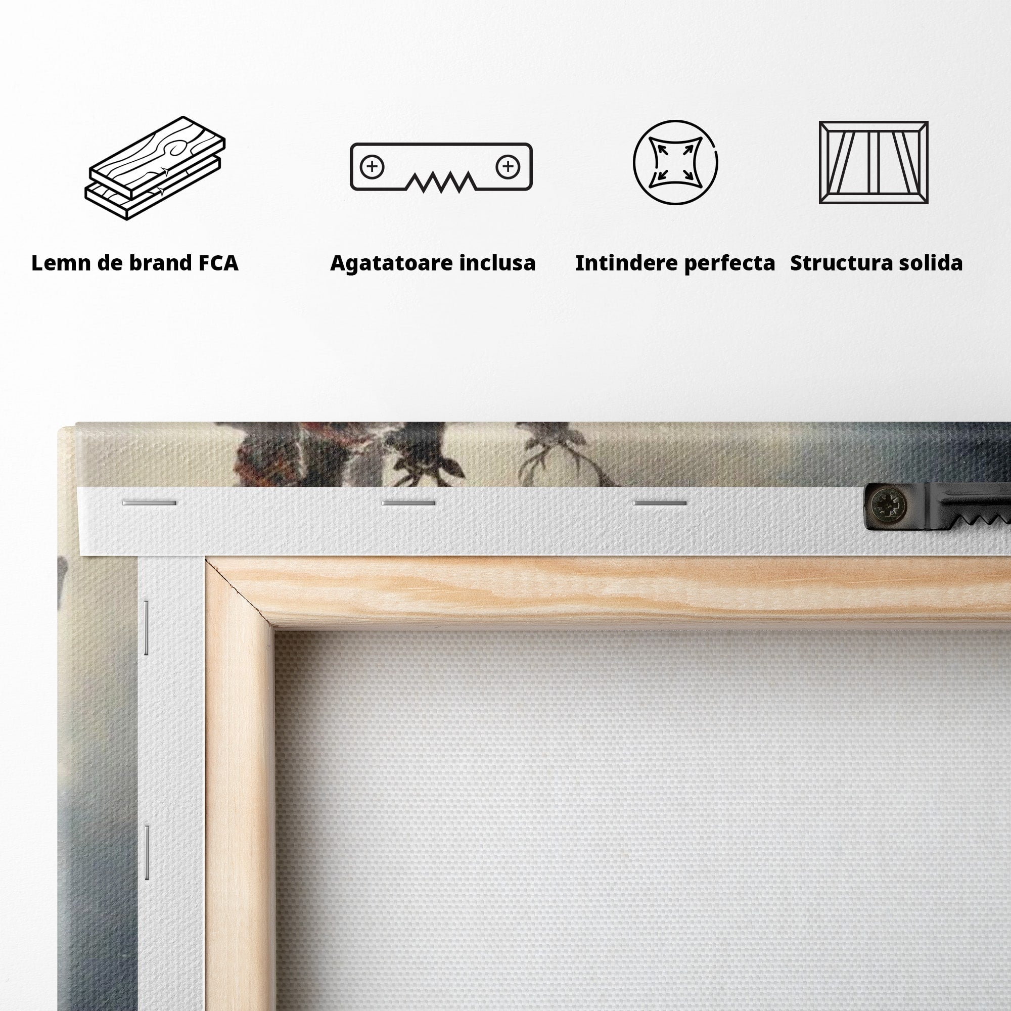 Tablou Canvas Premium LuxCanva® PI1100, Mos Craciun pe Sanie, Daruri, Ajun, Sanie, Reni, Iarna, Peisaj, Living, Sarbatori, Culori Vibrante