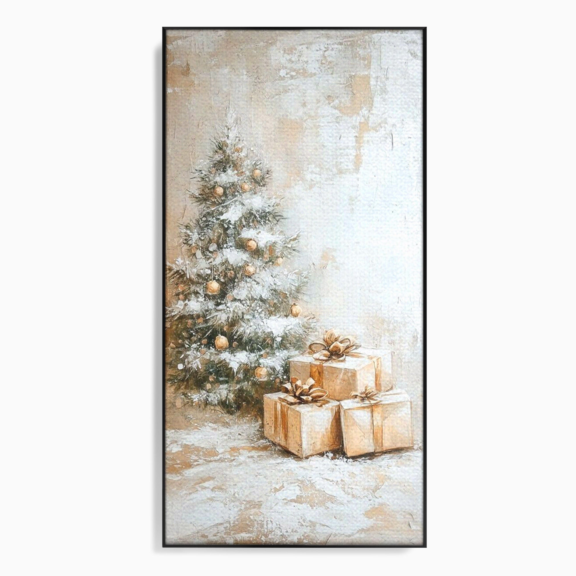 Tablou Canvas Premium LuxCanva® PI1101, Brad Si Cadouri De Craciun, Emotie, Cadouri, Brad, Iarna, Living, Culori Vibrante