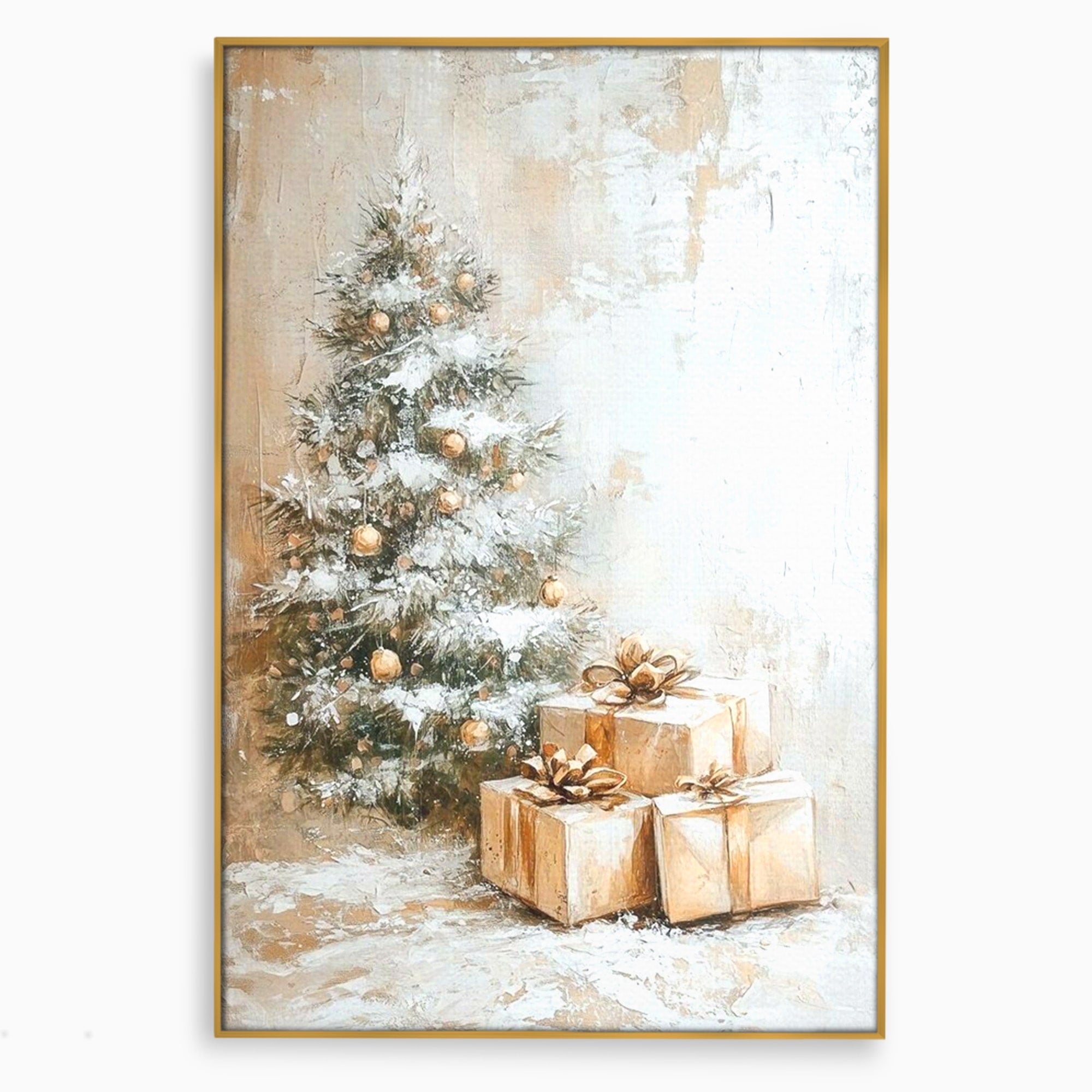 Tablou Canvas Premium LuxCanva® PI1101, Brad Si Cadouri De Craciun, Emotie, Cadouri, Brad, Iarna, Living, Culori Vibrante