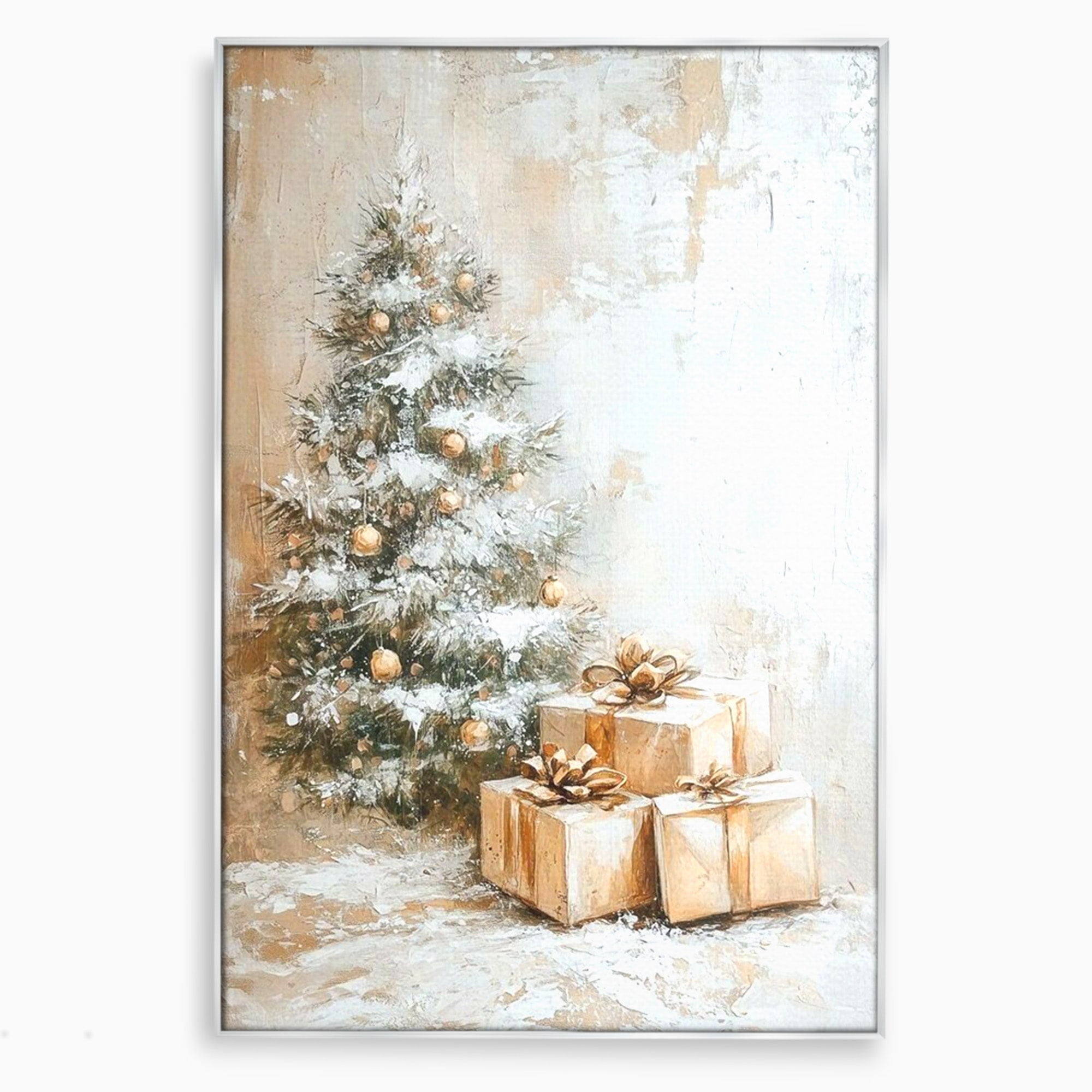 Tablou Canvas Premium LuxCanva® PI1101, Brad Si Cadouri De Craciun, Emotie, Cadouri, Brad, Iarna, Living, Culori Vibrante