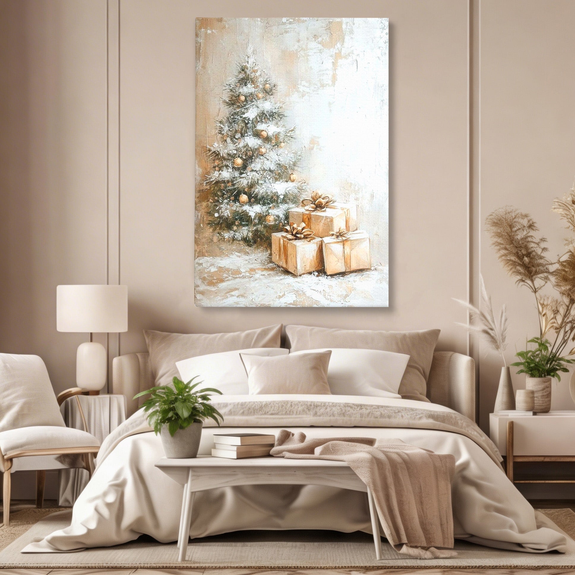Tablou Canvas Premium LuxCanva® PI1101, Brad Si Cadouri De Craciun, Emotie, Cadouri, Brad, Iarna, Living, Culori Vibrante