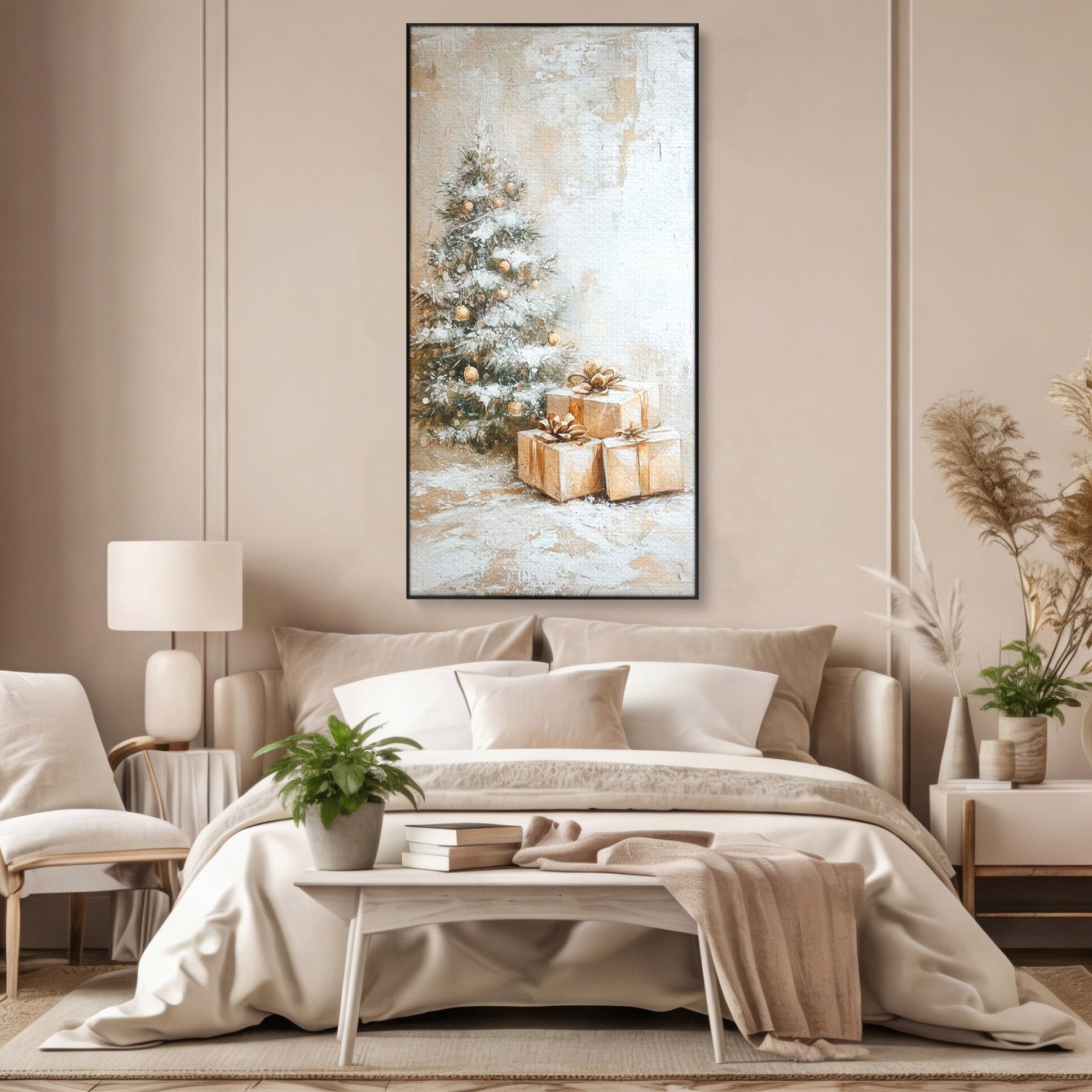 Tablou Canvas Premium LuxCanva® PI1101, Brad Si Cadouri De Craciun, Emotie, Cadouri, Brad, Iarna, Living, Culori Vibrante