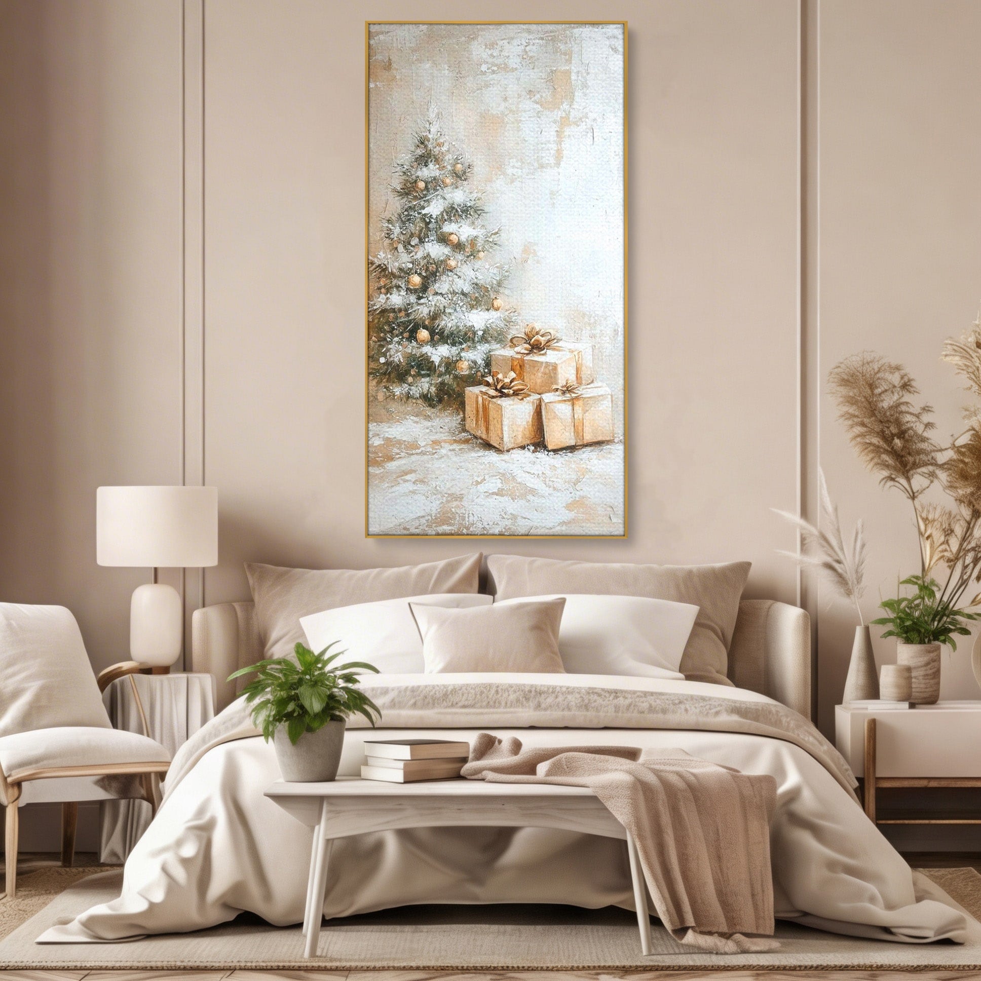 Tablou Canvas Premium LuxCanva® PI1101, Brad Si Cadouri De Craciun, Emotie, Cadouri, Brad, Iarna, Living, Culori Vibrante