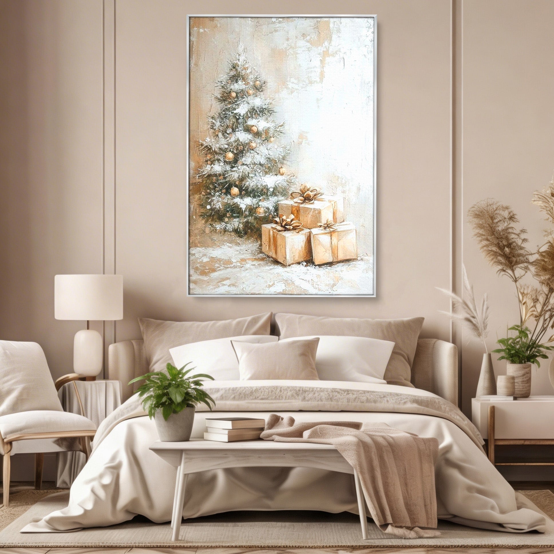 Tablou Canvas Premium LuxCanva® PI1101, Brad Si Cadouri De Craciun, Emotie, Cadouri, Brad, Iarna, Living, Culori Vibrante