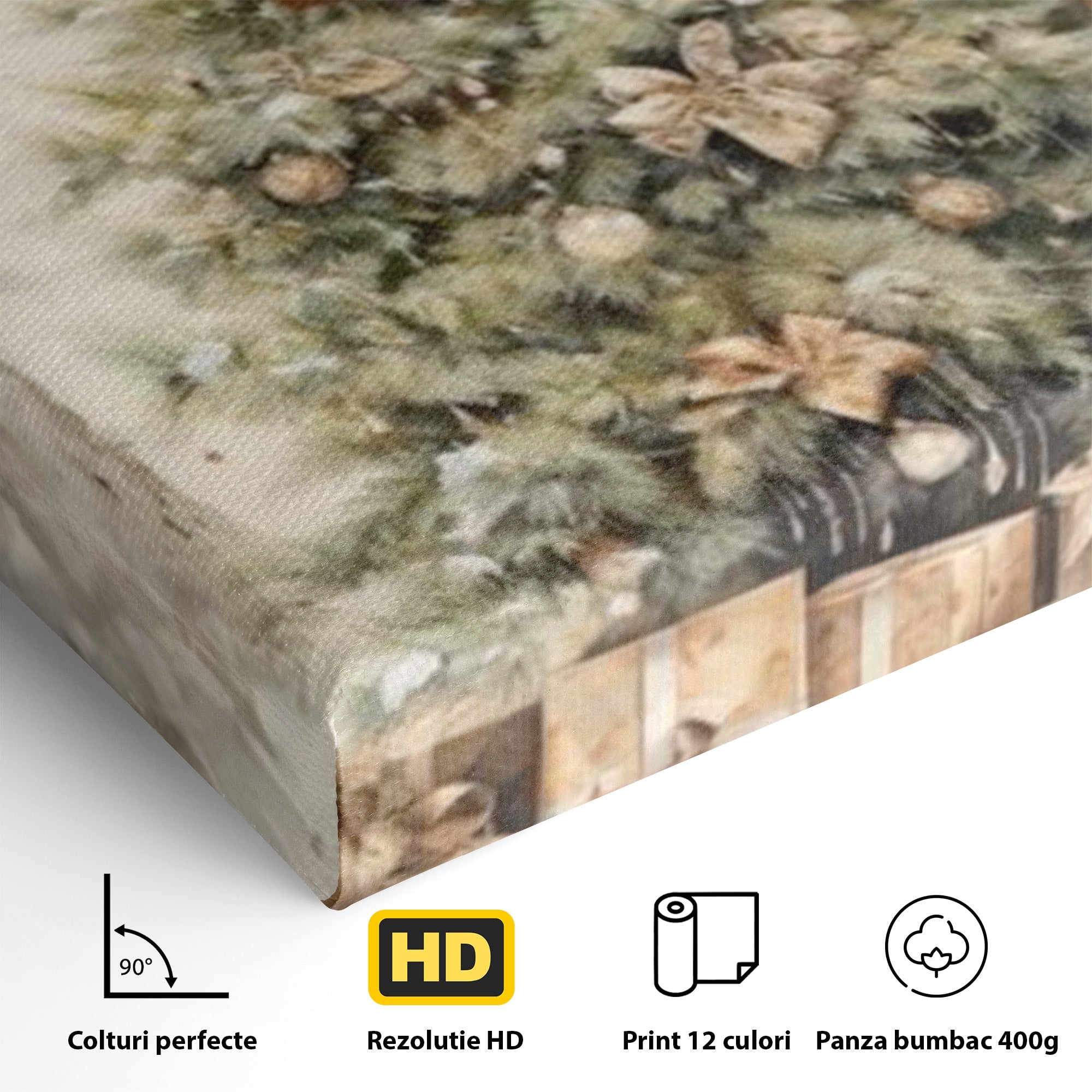 Tablou Canvas Premium LuxCanva® PI1102,Daruri Sub Brad, Copilarie, Craciun, Cadouri, Sarbatori, Living, Culori Vibrante