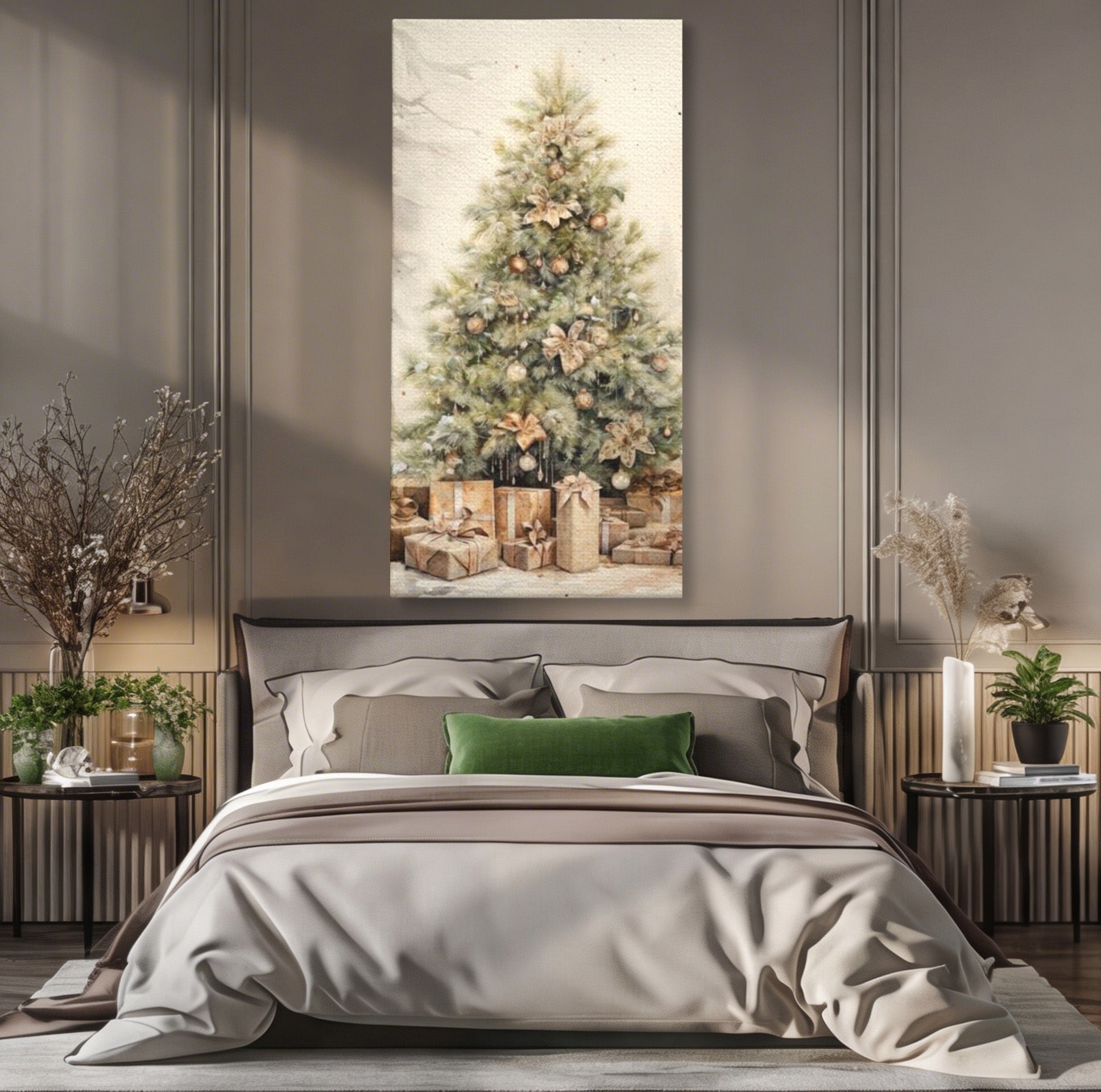 Tablou Canvas Premium LuxCanva® PI1102,Daruri Sub Brad, Copilarie, Craciun, Cadouri, Sarbatori, Living, Culori Vibrante