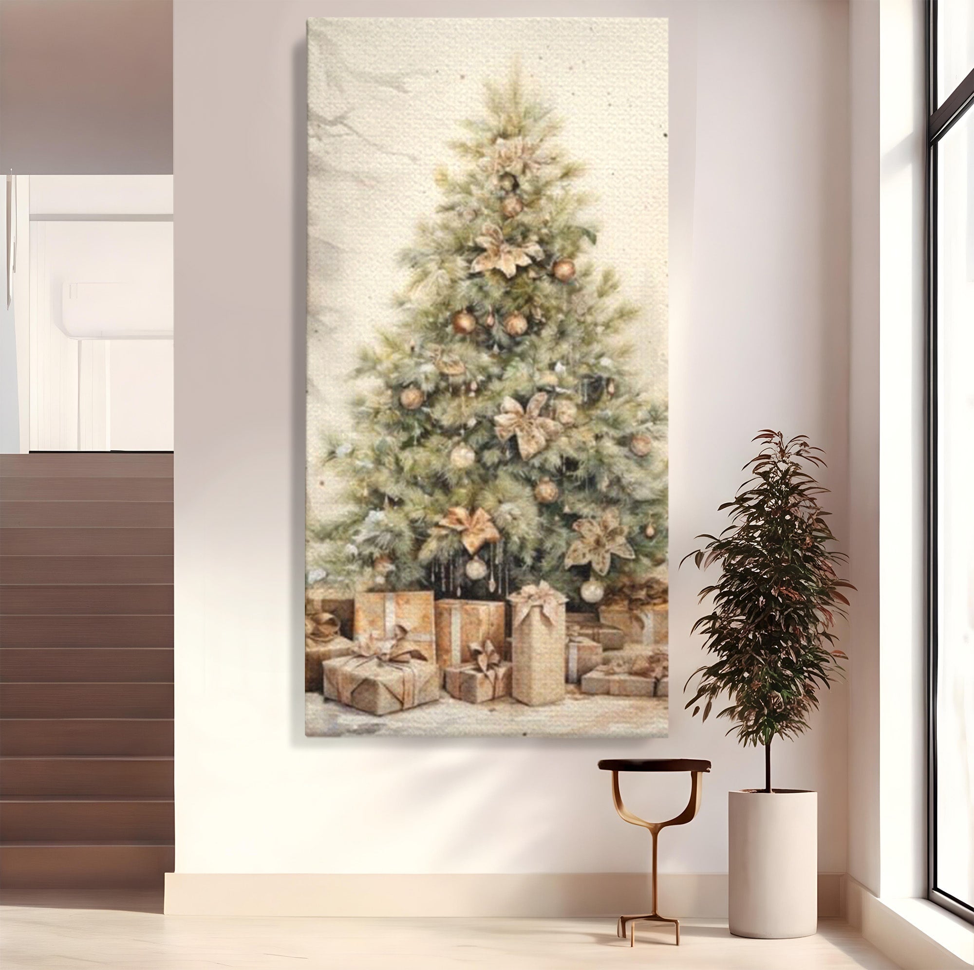 Tablou Canvas Premium LuxCanva® PI1102,Daruri Sub Brad, Copilarie, Craciun, Cadouri, Sarbatori, Living, Culori Vibrante