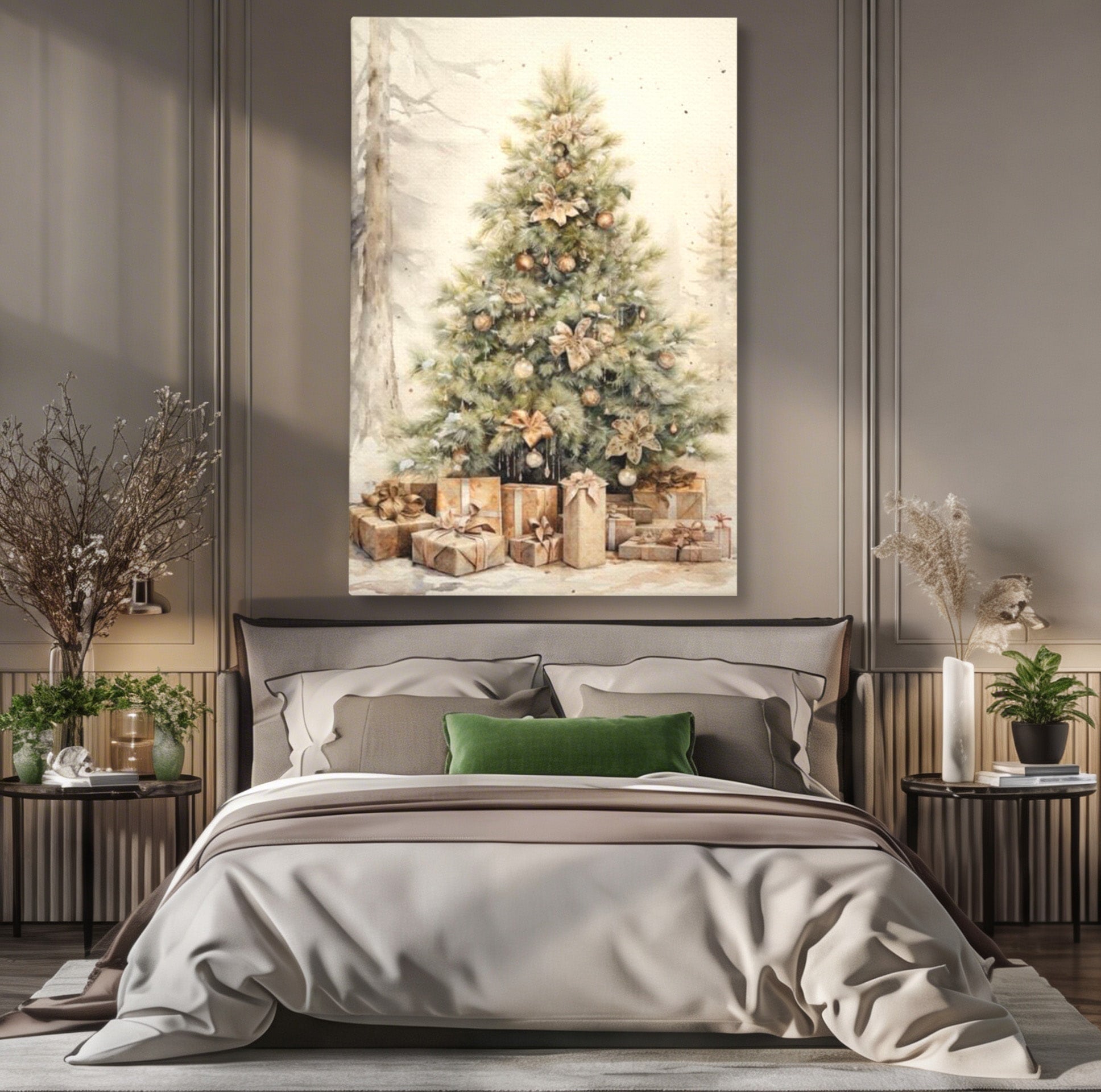 Tablou Canvas Premium LuxCanva® PI1102,Daruri Sub Brad, Copilarie, Craciun, Cadouri, Sarbatori, Living, Culori Vibrante
