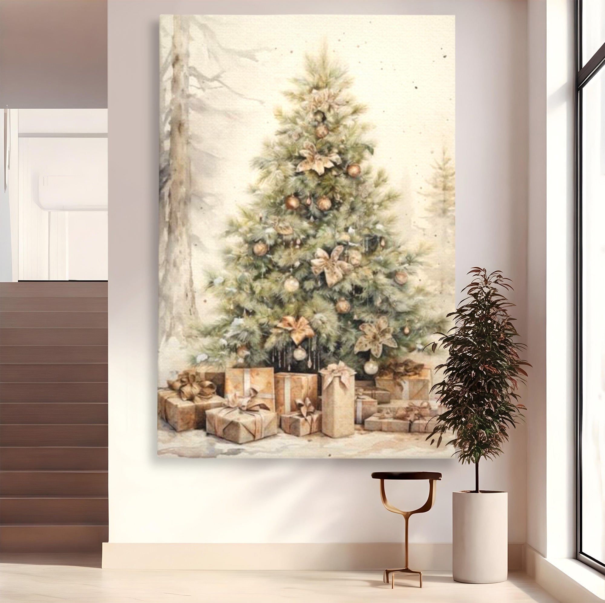 Tablou Canvas Premium LuxCanva® PI1102,Daruri Sub Brad, Copilarie, Craciun, Cadouri, Sarbatori, Living, Culori Vibrante
