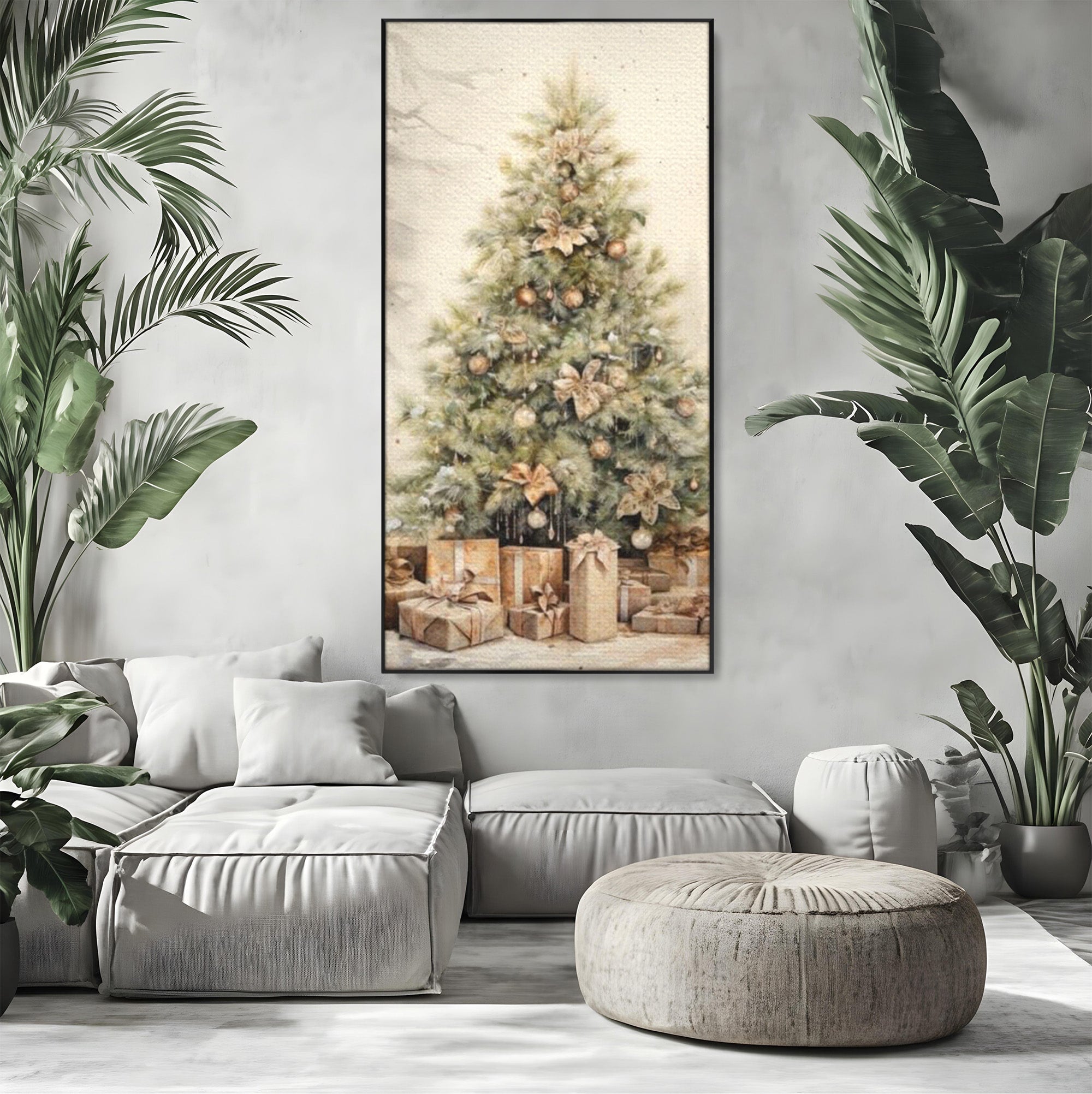 Tablou Canvas Premium LuxCanva® PI1102,Daruri Sub Brad, Copilarie, Craciun, Cadouri, Sarbatori, Living, Culori Vibrante