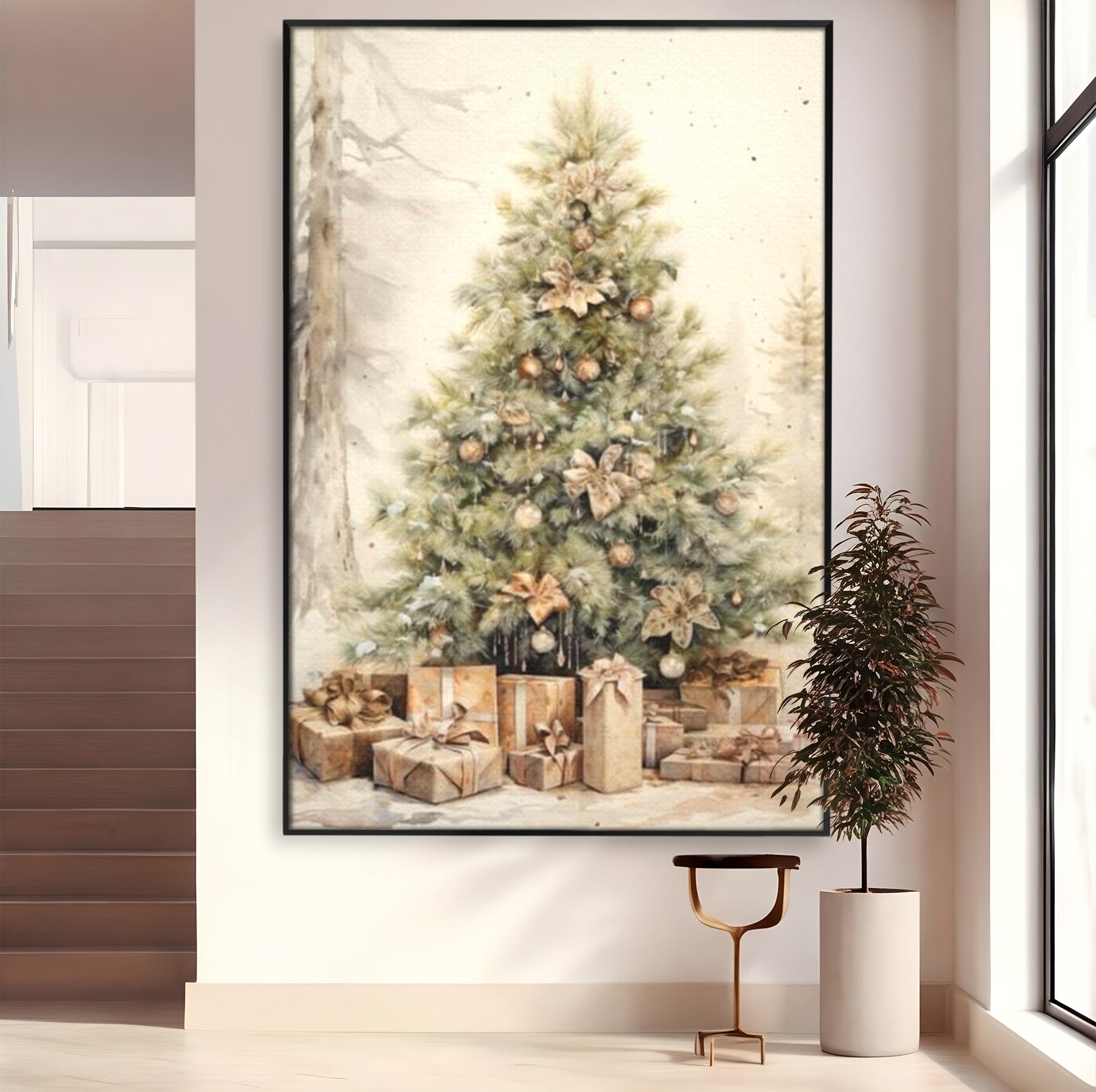 Tablou Canvas Premium LuxCanva® PI1102,Daruri Sub Brad, Copilarie, Craciun, Cadouri, Sarbatori, Living, Culori Vibrante