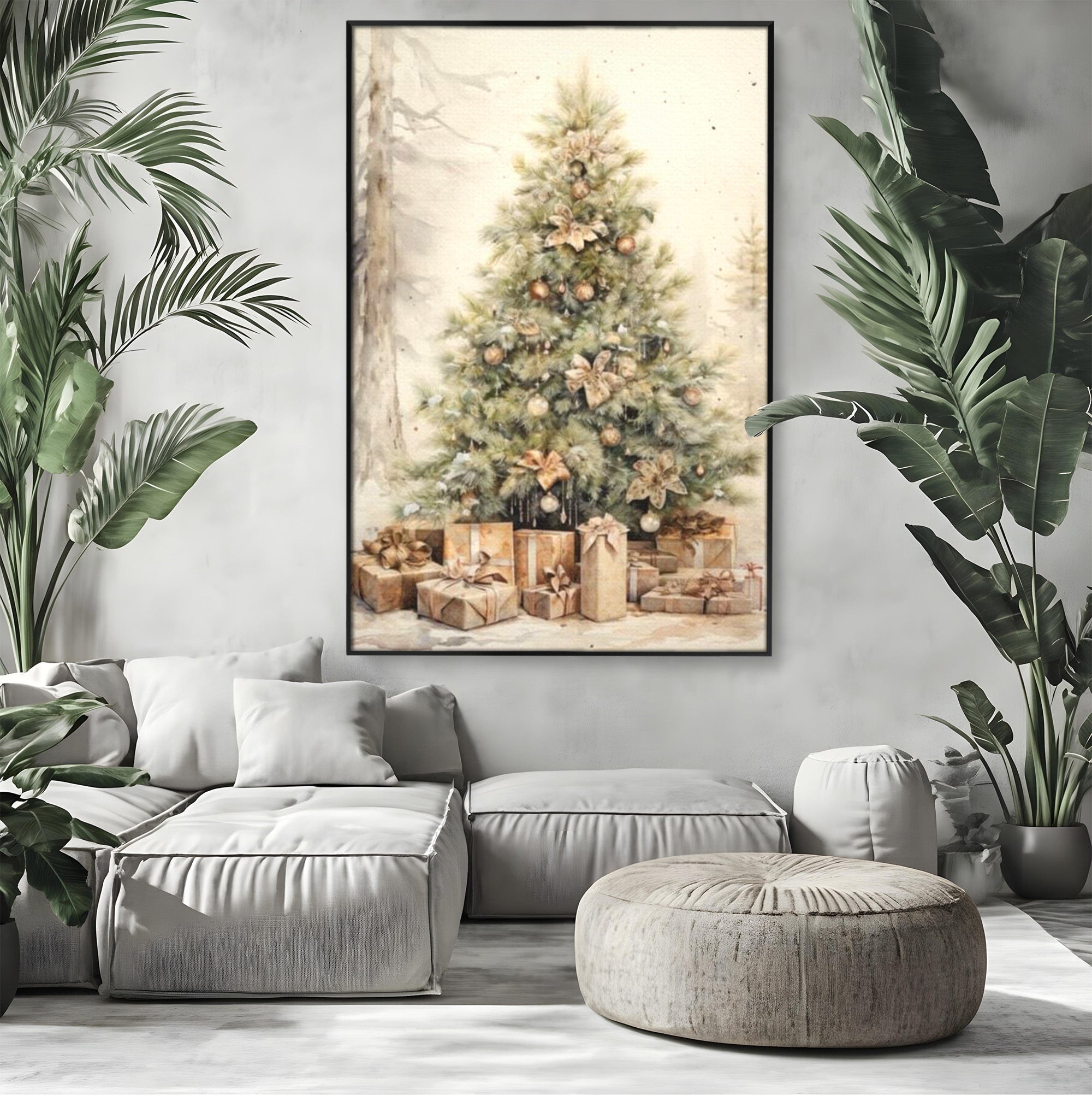 Tablou Canvas Premium LuxCanva® PI1102,Daruri Sub Brad, Copilarie, Craciun, Cadouri, Sarbatori, Living, Culori Vibrante