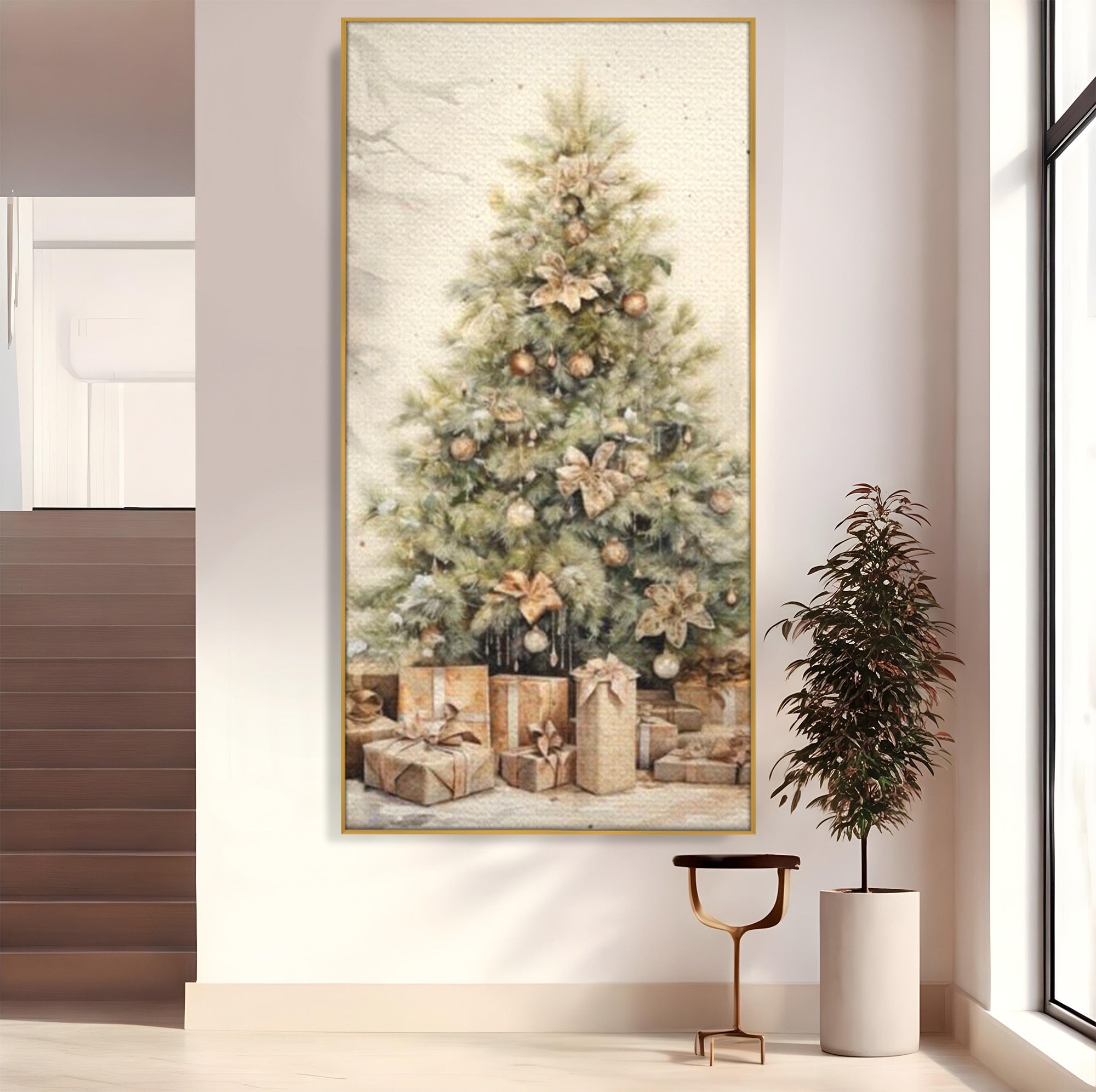 Tablou Canvas Premium LuxCanva® PI1102,Daruri Sub Brad, Copilarie, Craciun, Cadouri, Sarbatori, Living, Culori Vibrante