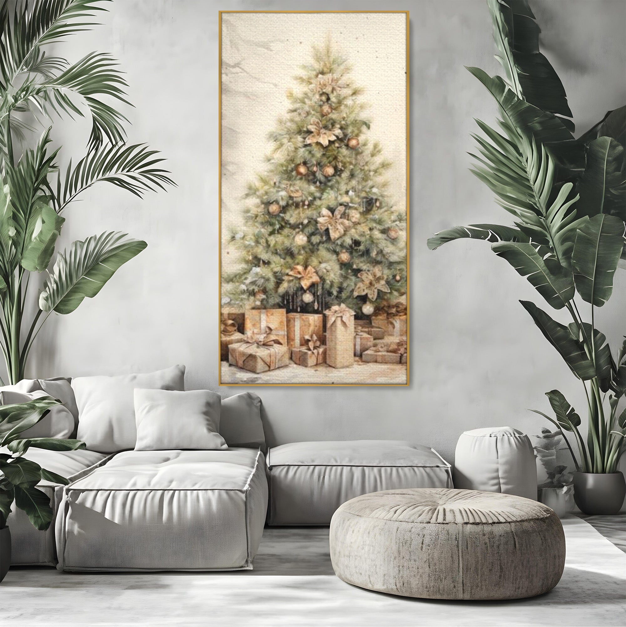 Tablou Canvas Premium LuxCanva® PI1102,Daruri Sub Brad, Copilarie, Craciun, Cadouri, Sarbatori, Living, Culori Vibrante