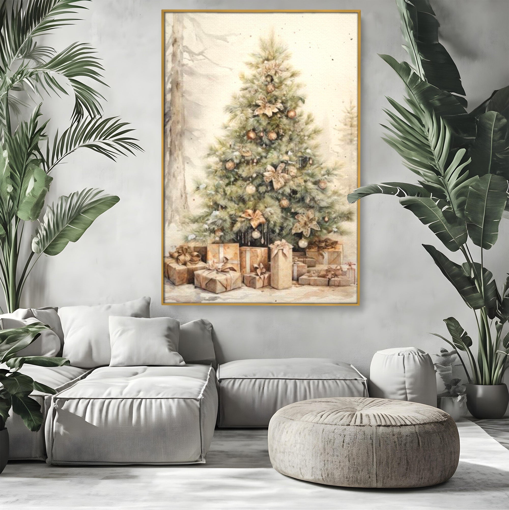 Tablou Canvas Premium LuxCanva® PI1102,Daruri Sub Brad, Copilarie, Craciun, Cadouri, Sarbatori, Living, Culori Vibrante
