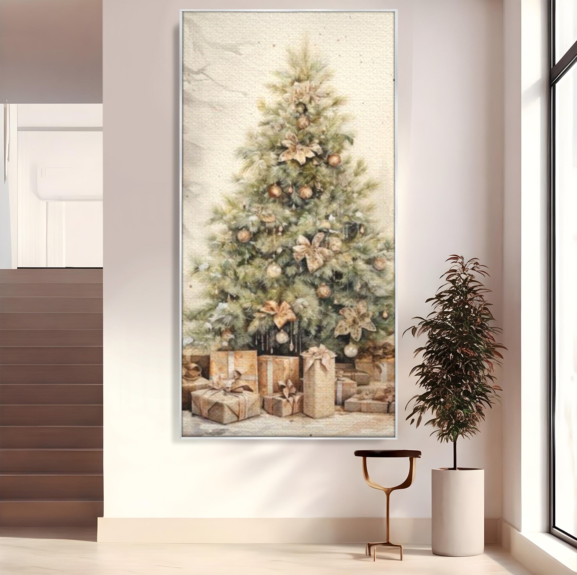 Tablou Canvas Premium LuxCanva® PI1102,Daruri Sub Brad, Copilarie, Craciun, Cadouri, Sarbatori, Living, Culori Vibrante