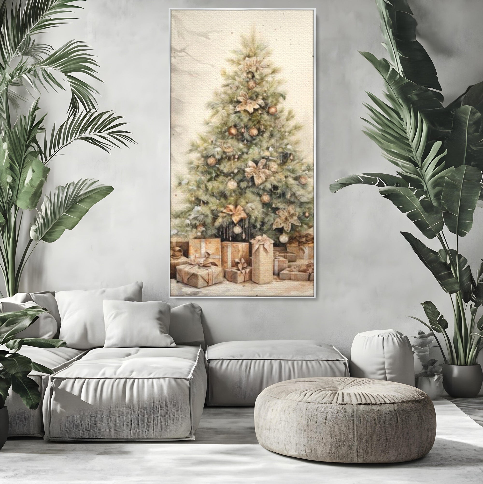 Tablou Canvas Premium LuxCanva® PI1102,Daruri Sub Brad, Copilarie, Craciun, Cadouri, Sarbatori, Living, Culori Vibrante