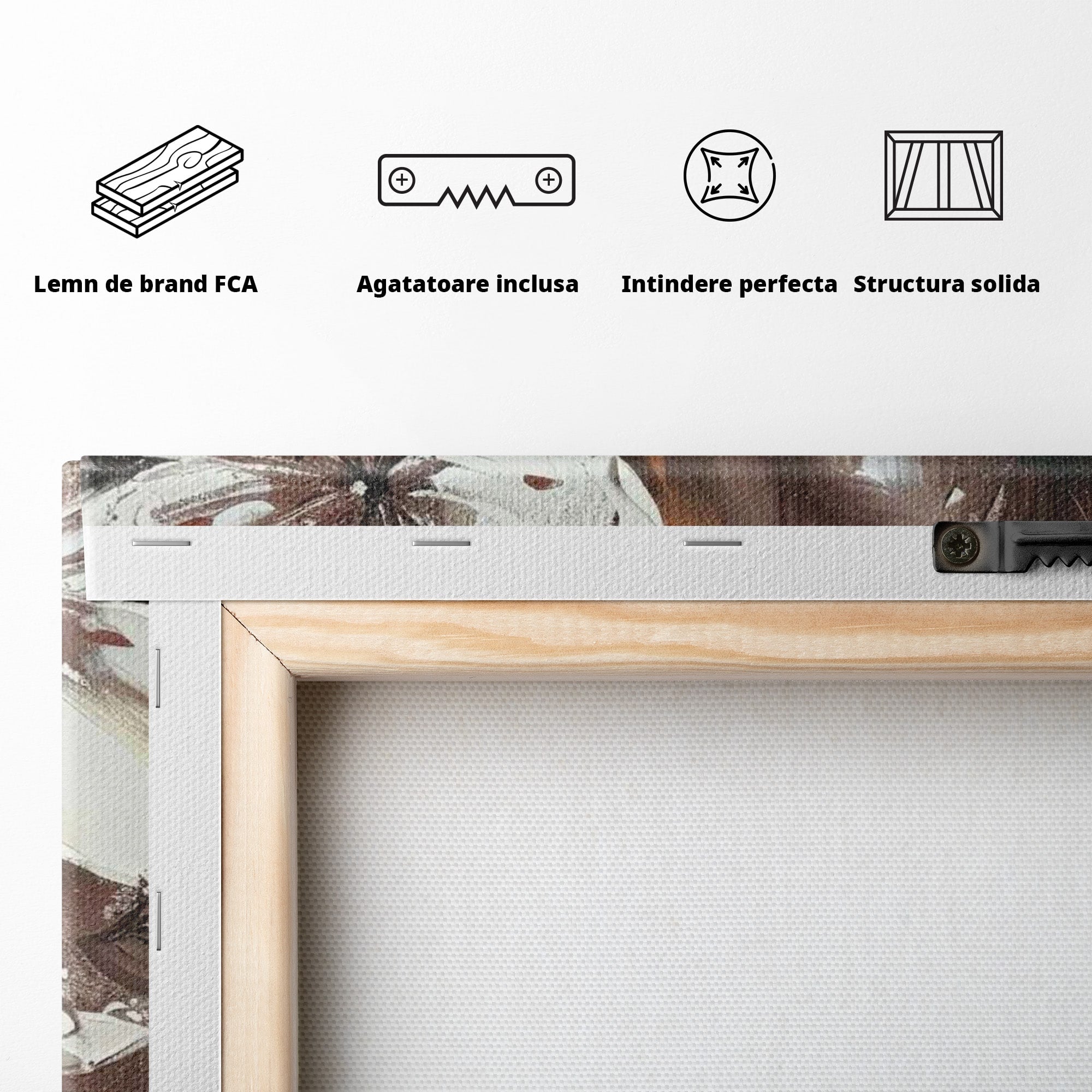Tablou Canvas Premium LuxCanva® PI1104, Portret Cu Flori, Mister, Feminin, Flori, Living, Arta, Culori Vibrante