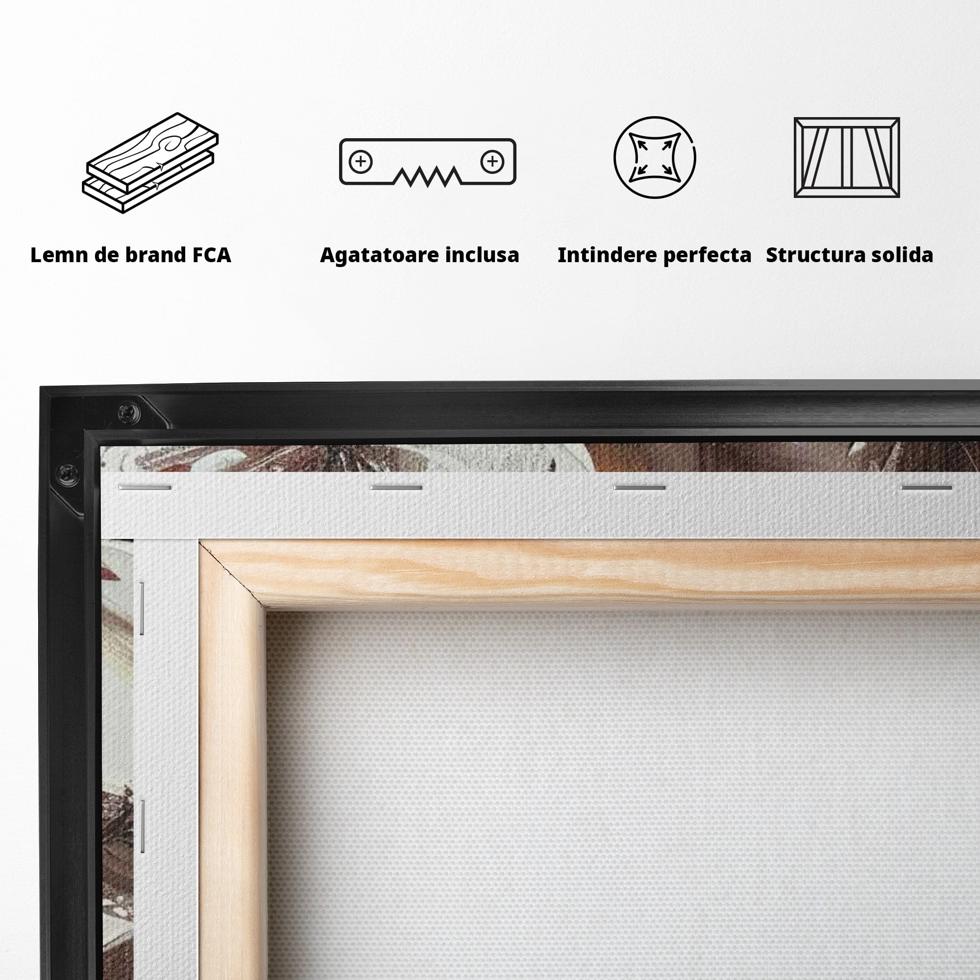 Tablou Canvas Premium LuxCanva® PI1104, Portret Cu Flori, Mister, Feminin, Flori, Living, Arta, Culori Vibrante