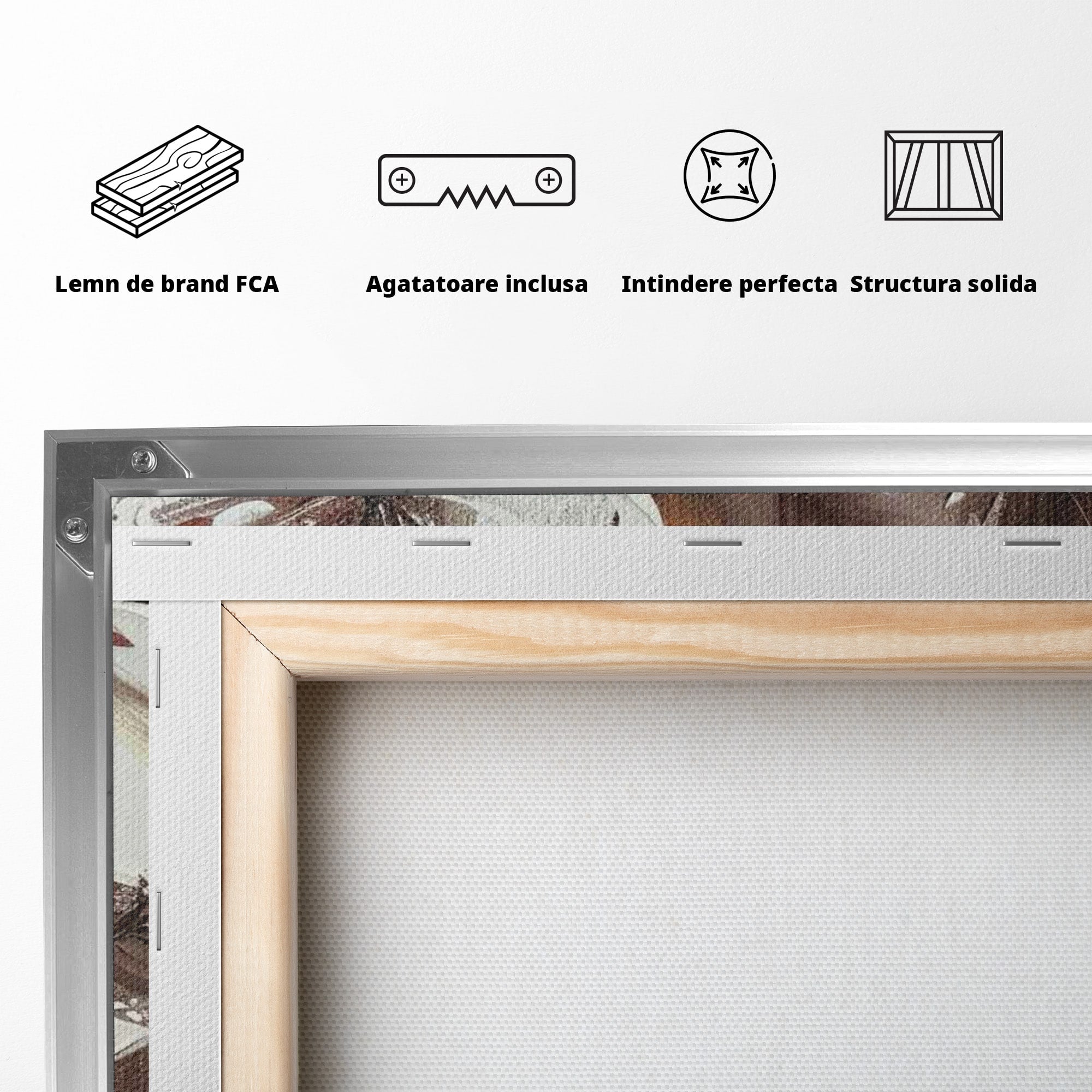 Tablou Canvas Premium LuxCanva® PI1104, Portret Cu Flori, Mister, Feminin, Flori, Living, Arta, Culori Vibrante