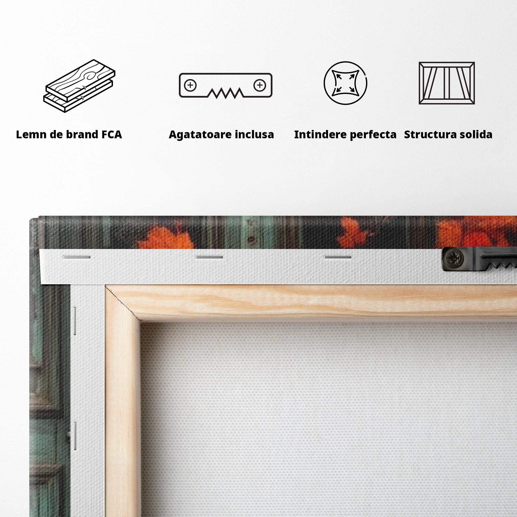 Tablou Canvas Premium LuxCanva® PI1107, Bicicleta De Toamna, Roti, Anotimp, Frunze, Rustic, Living, Hol, Culori Vibrante