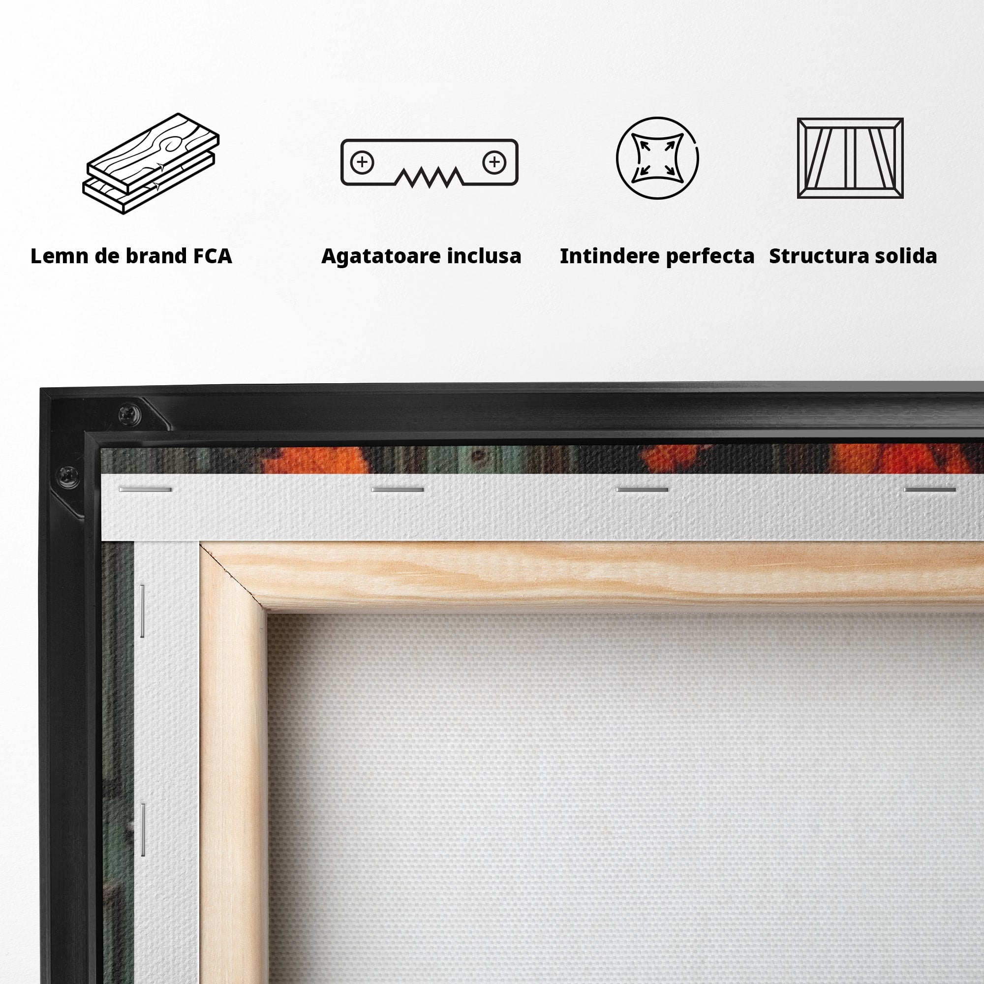 Tablou Canvas Premium LuxCanva® PI1107, Bicicleta De Toamna, Roti, Anotimp, Frunze, Rustic, Living, Hol, Culori Vibrante