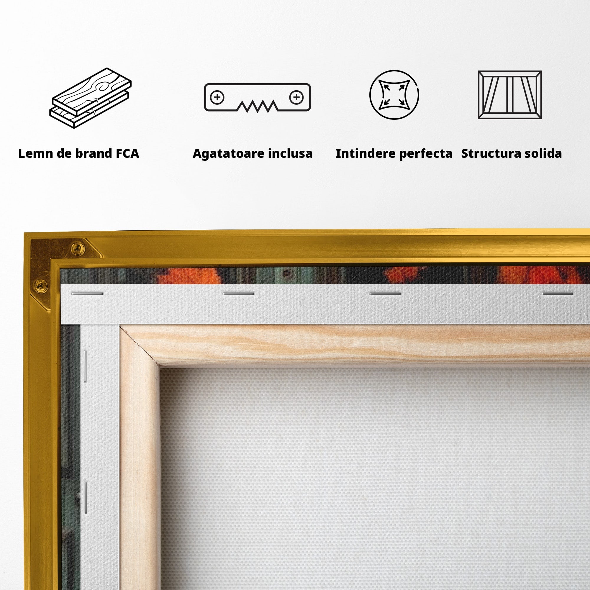 Tablou Canvas Premium LuxCanva® PI1107, Bicicleta De Toamna, Roti, Anotimp, Frunze, Rustic, Living, Hol, Culori Vibrante