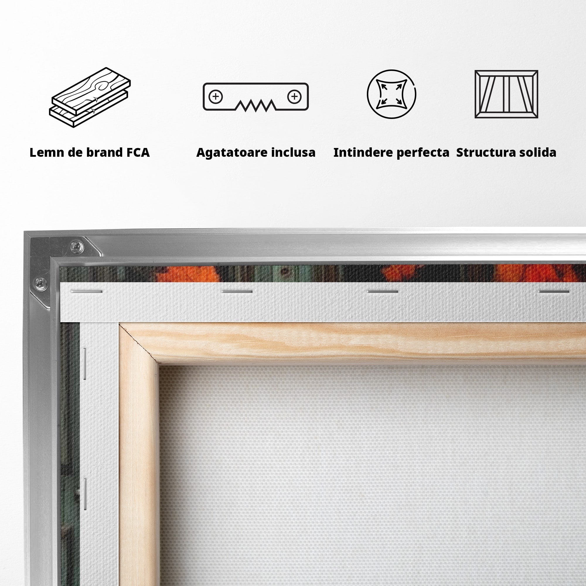 Tablou Canvas Premium LuxCanva® PI1107, Bicicleta De Toamna, Roti, Anotimp, Frunze, Rustic, Living, Hol, Culori Vibrante