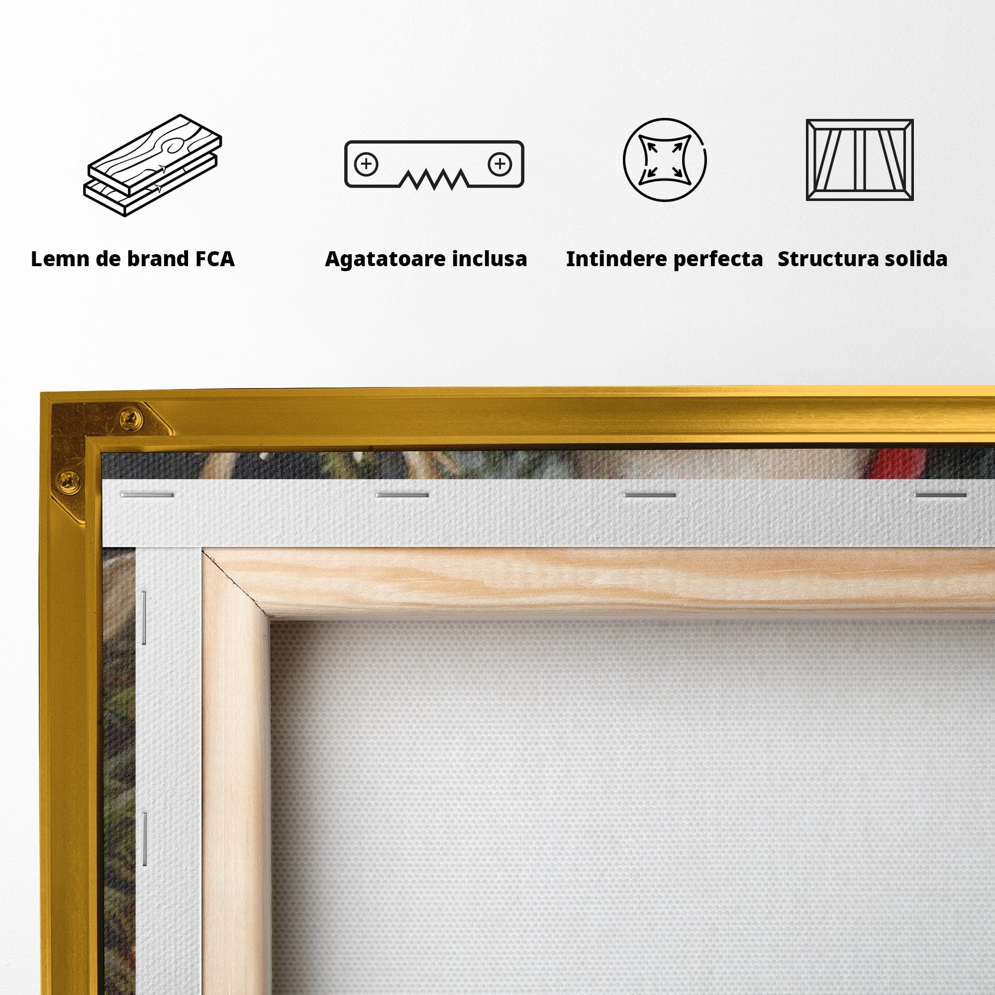 Tablou Canvas Premium LuxCanva® PI1108, Mos Craciun Si Renul, Bucurie, Copilarie, Iarna, Emotie, Sarbatori, Living, Culori Vibrante