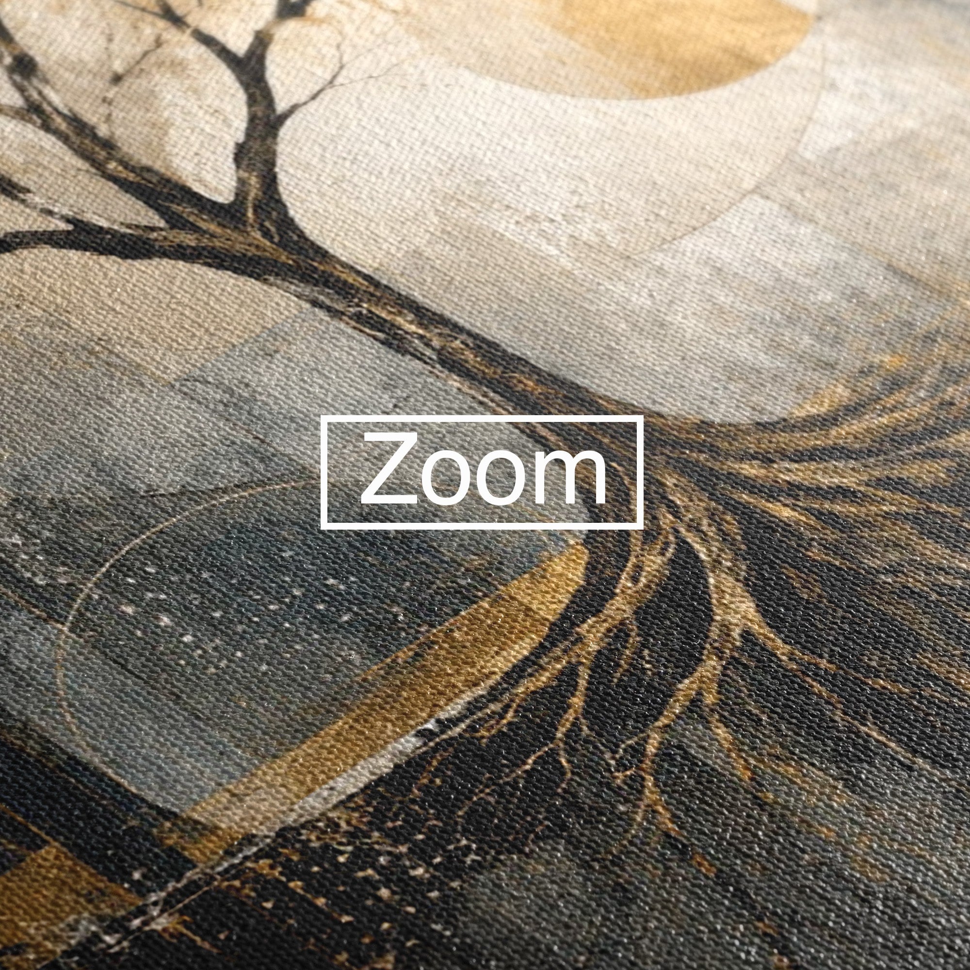 Tablou Canvas Premium LuxCanva® PI1109, Arborele Auriu, Copac, Natura, Auriu, Abstract, Living, Eleganta, Culori Vibrante