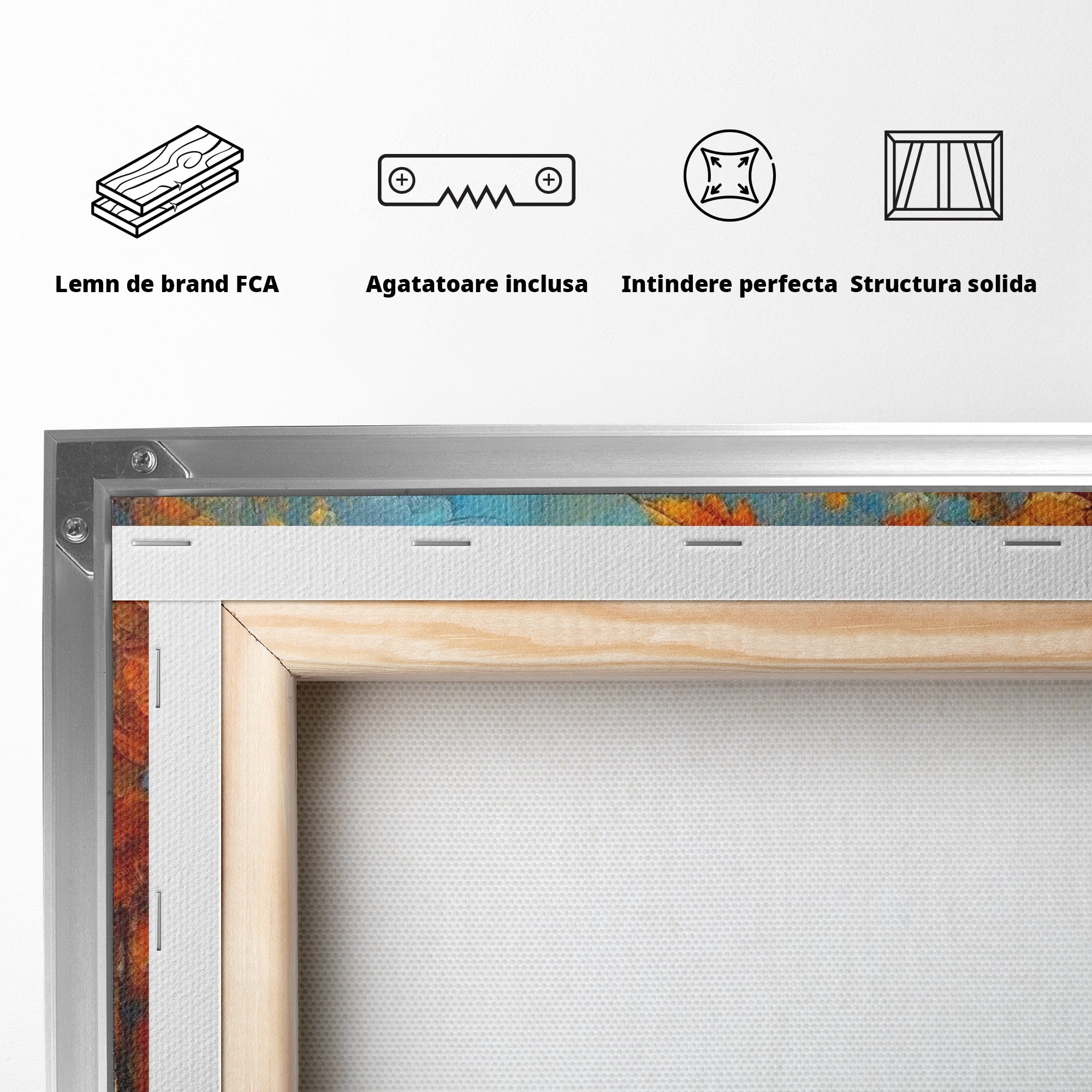 Tablou Canvas Premium LuxCanva® PI1114, Toamna Magica, Auriu, Peisaj, Frunze, Apus, Living, Culori Vibrante