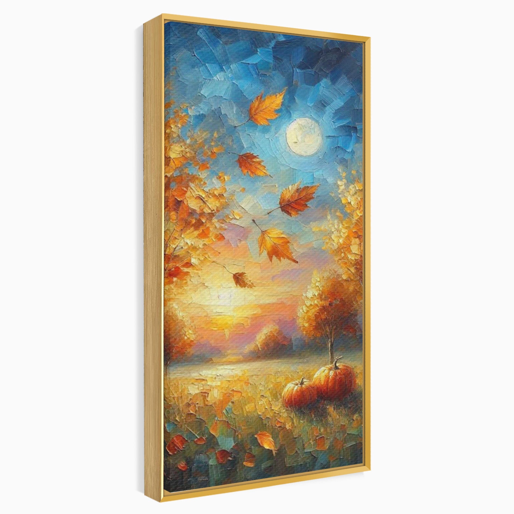 Tablou Canvas Premium LuxCanva® PI1114, Toamna Magica, Auriu, Peisaj, Frunze, Apus, Living, Culori Vibrante