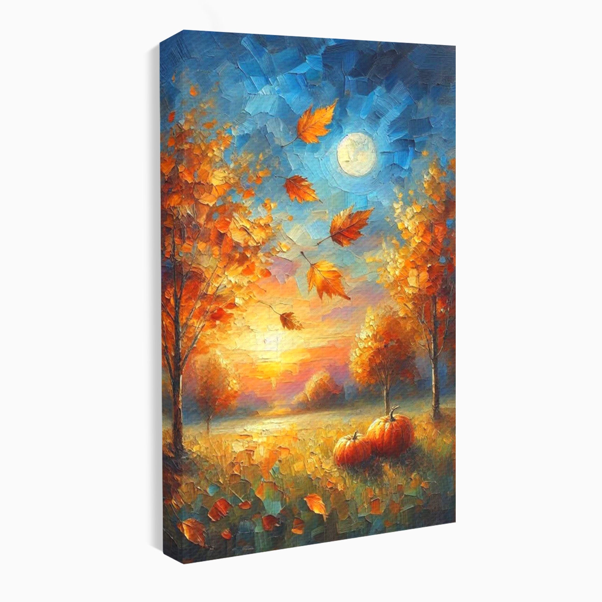 Tablou Canvas Premium LuxCanva® PI1114, Toamna Magica, Auriu, Peisaj, Frunze, Apus, Living, Culori Vibrante