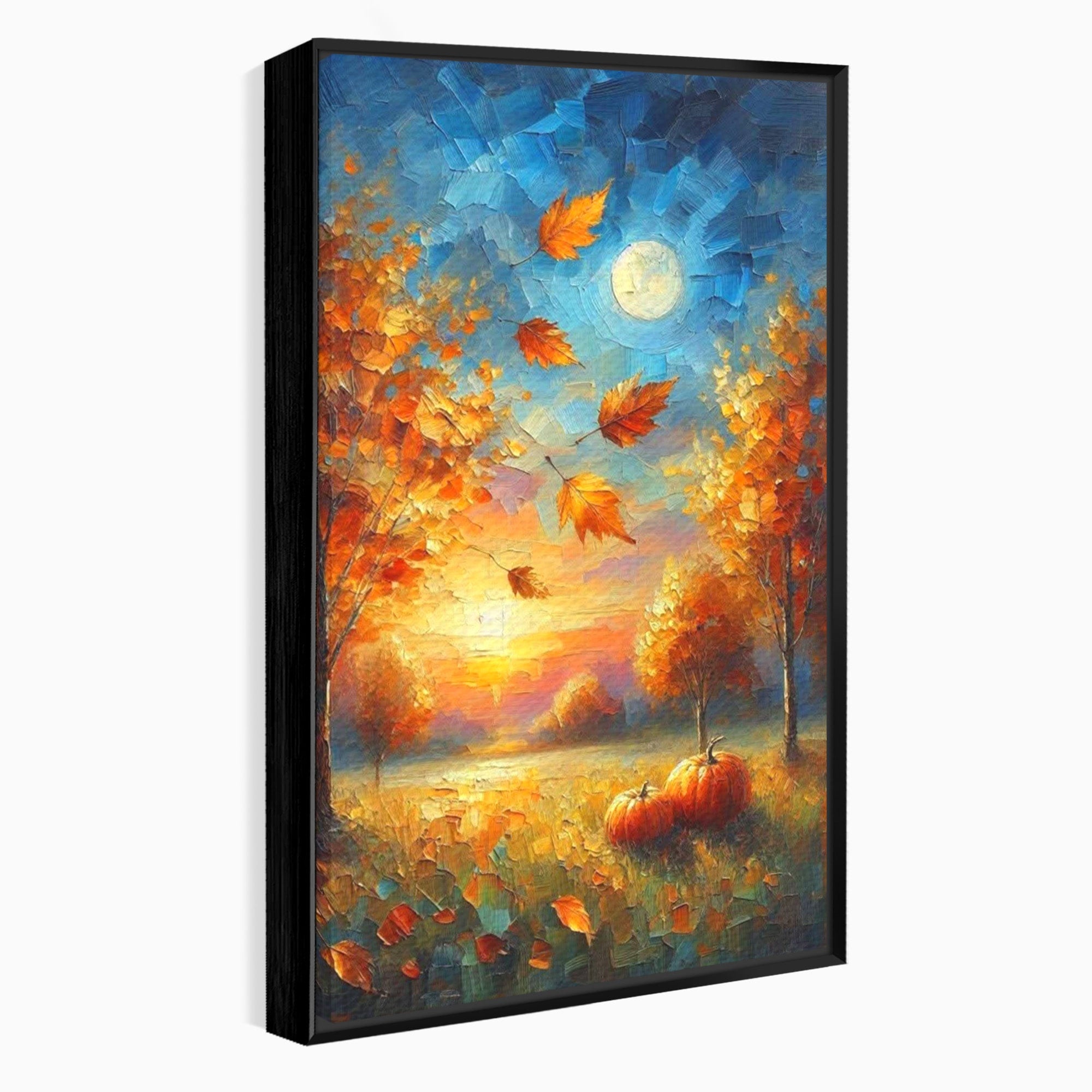 Tablou Canvas Premium LuxCanva® PI1114, Toamna Magica, Auriu, Peisaj, Frunze, Apus, Living, Culori Vibrante