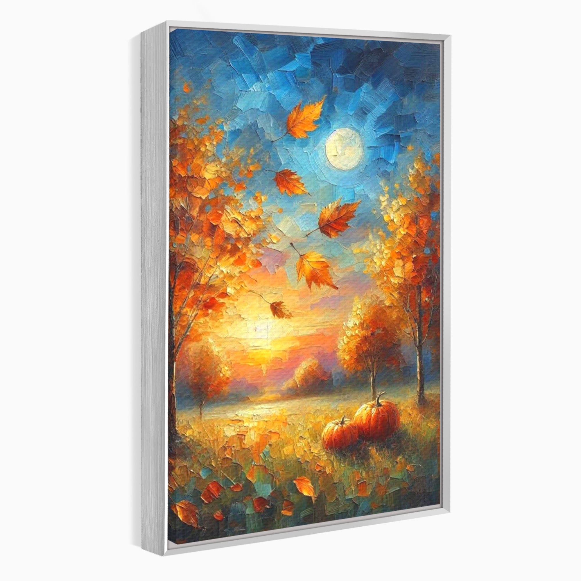 Tablou Canvas Premium LuxCanva® PI1114, Toamna Magica, Auriu, Peisaj, Frunze, Apus, Living, Culori Vibrante