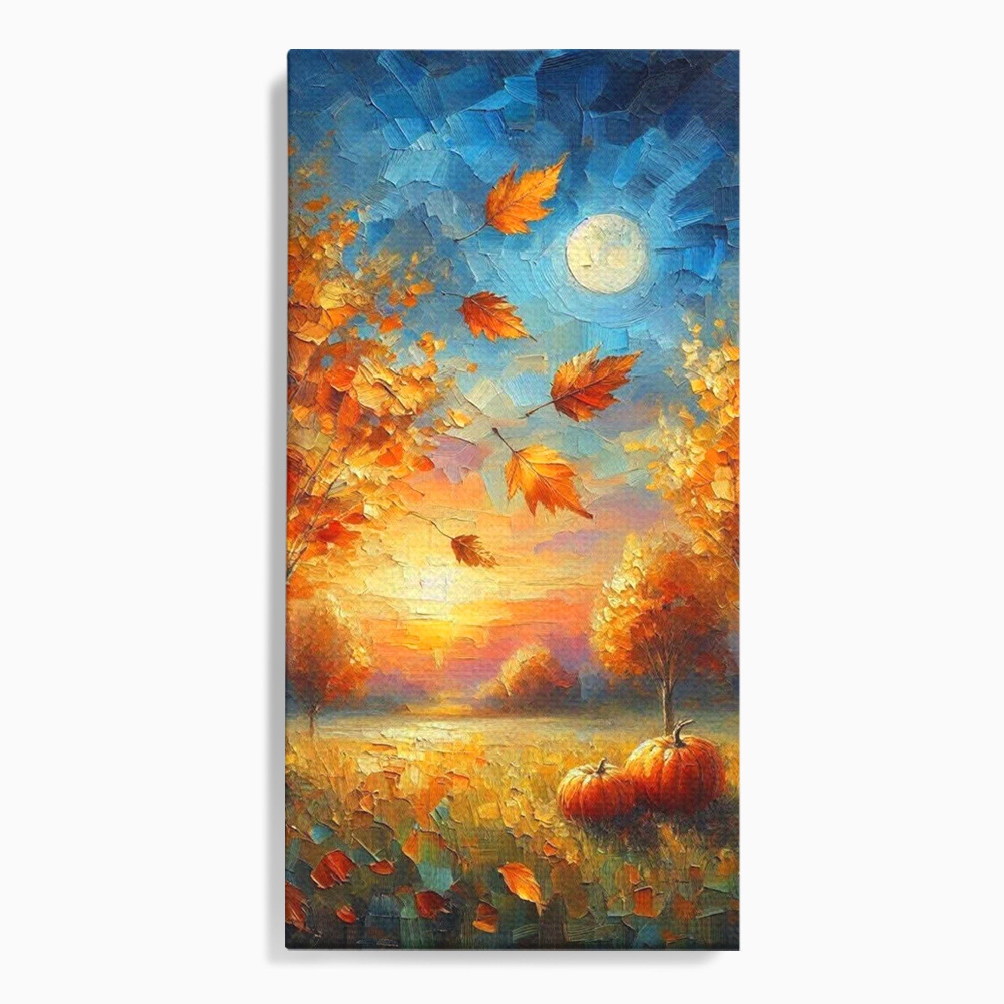 Tablou Canvas Premium LuxCanva® PI1114, Toamna Magica, Auriu, Peisaj, Frunze, Apus, Living, Culori Vibrante